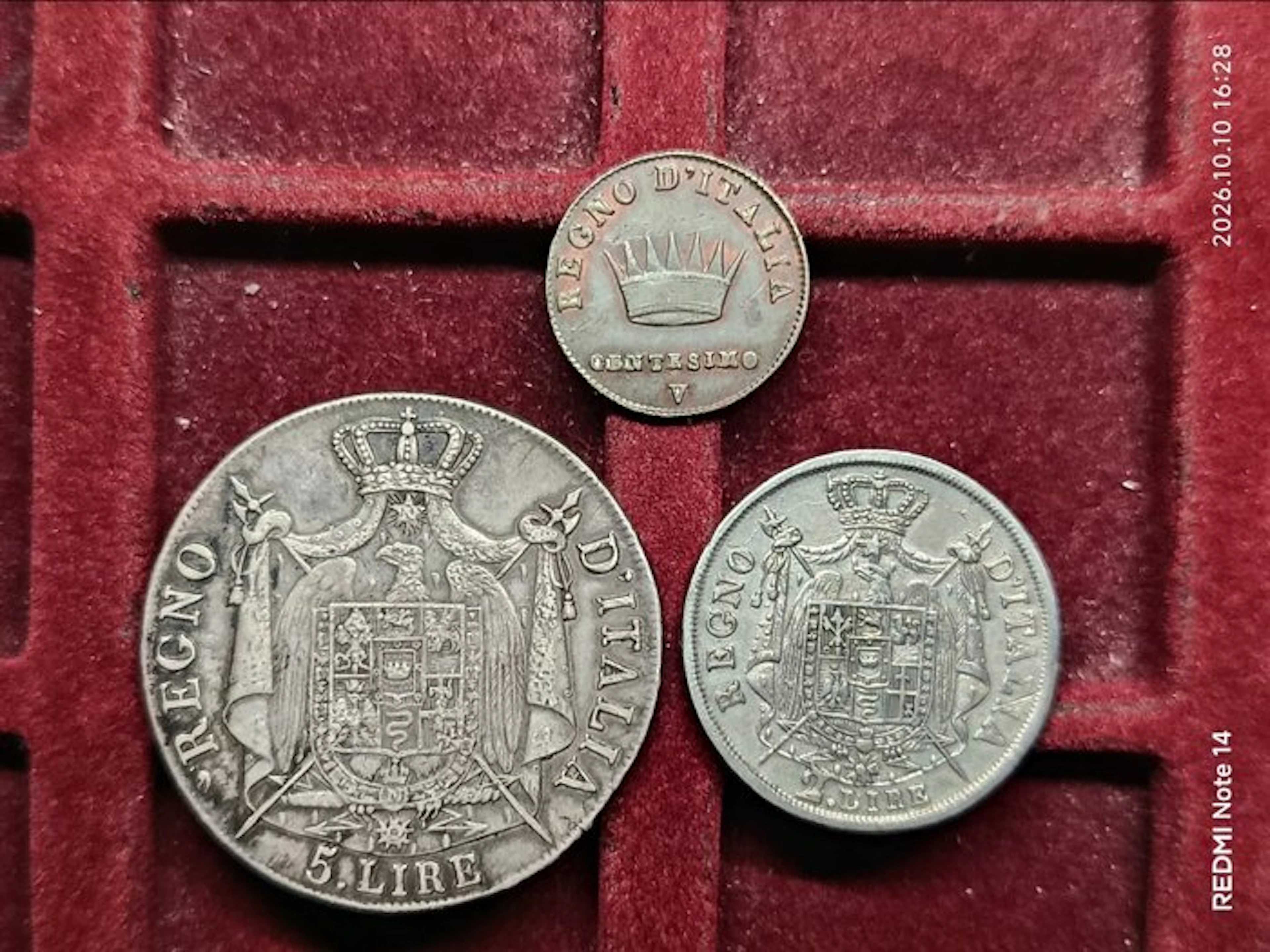 Italy. Napoleone. 5 lire 1808 M, 2 lire 1811 M e 1 Centesimo 1808 V 1808/1811