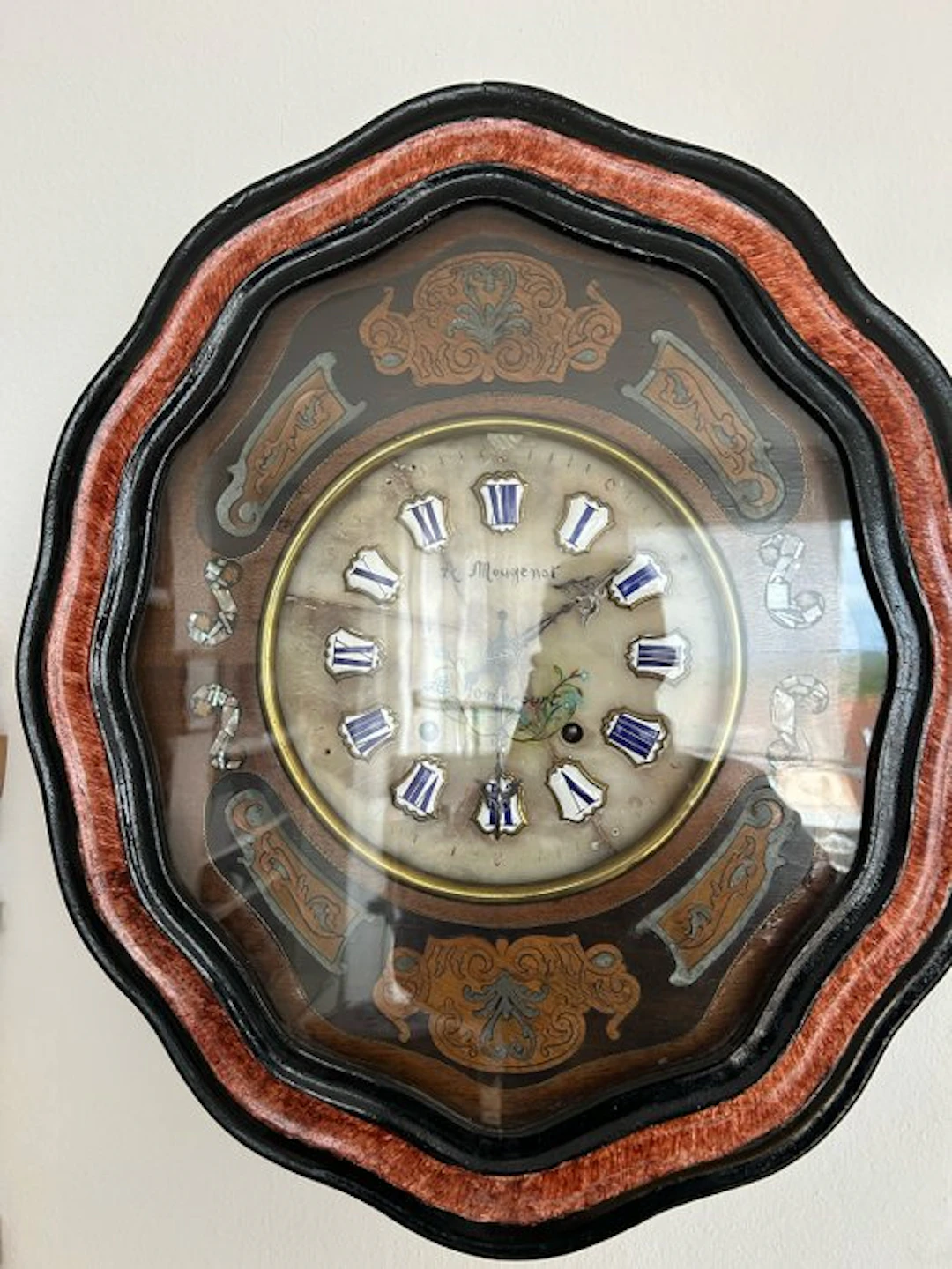 Oeil de boeuf clock - Enamel, Glass, Wood - 1850-1900
