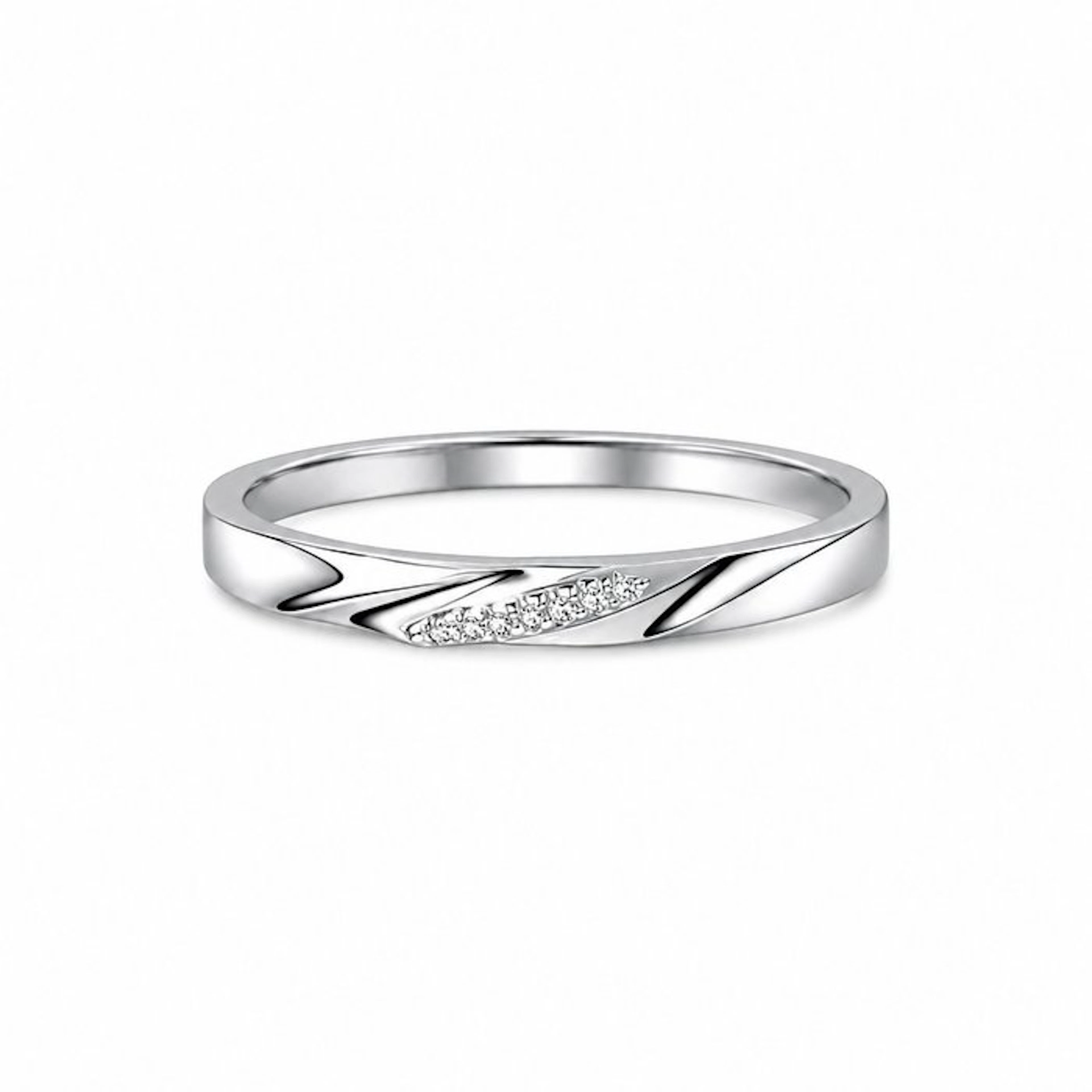 No reserve price - Ring Platinum - Diamond