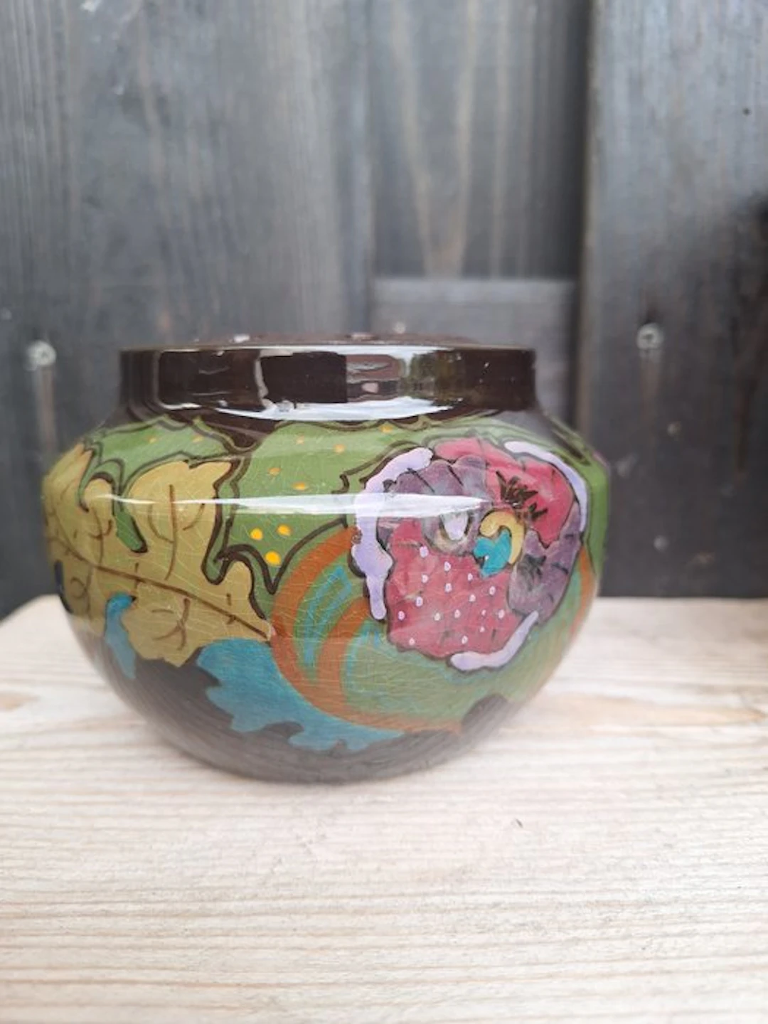 Plateelbakkerij Arnhem - Vase - Earthenware - Rozensteker gloss plateel