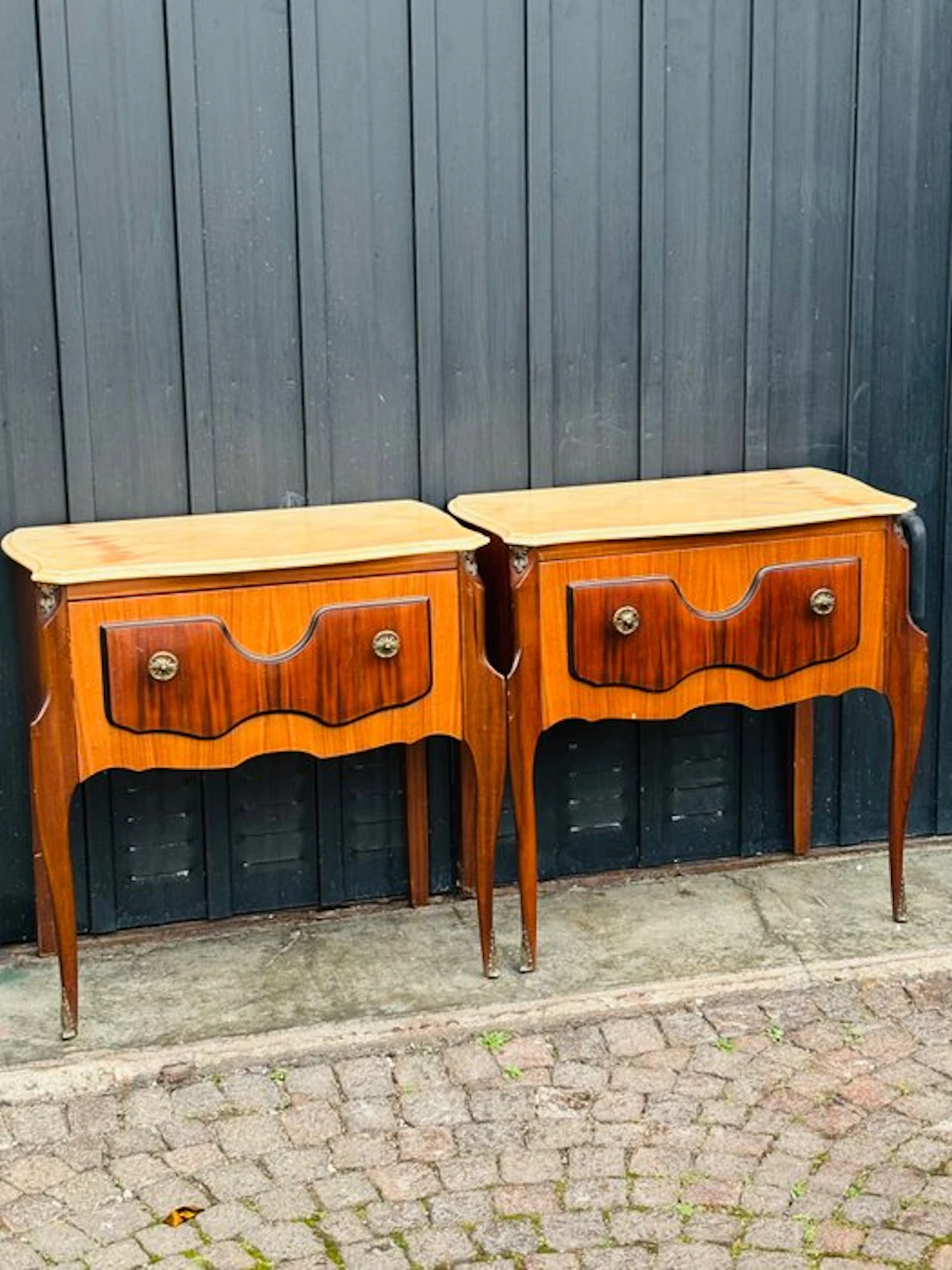 Nightstand - Wood, Marble - Bedside table design