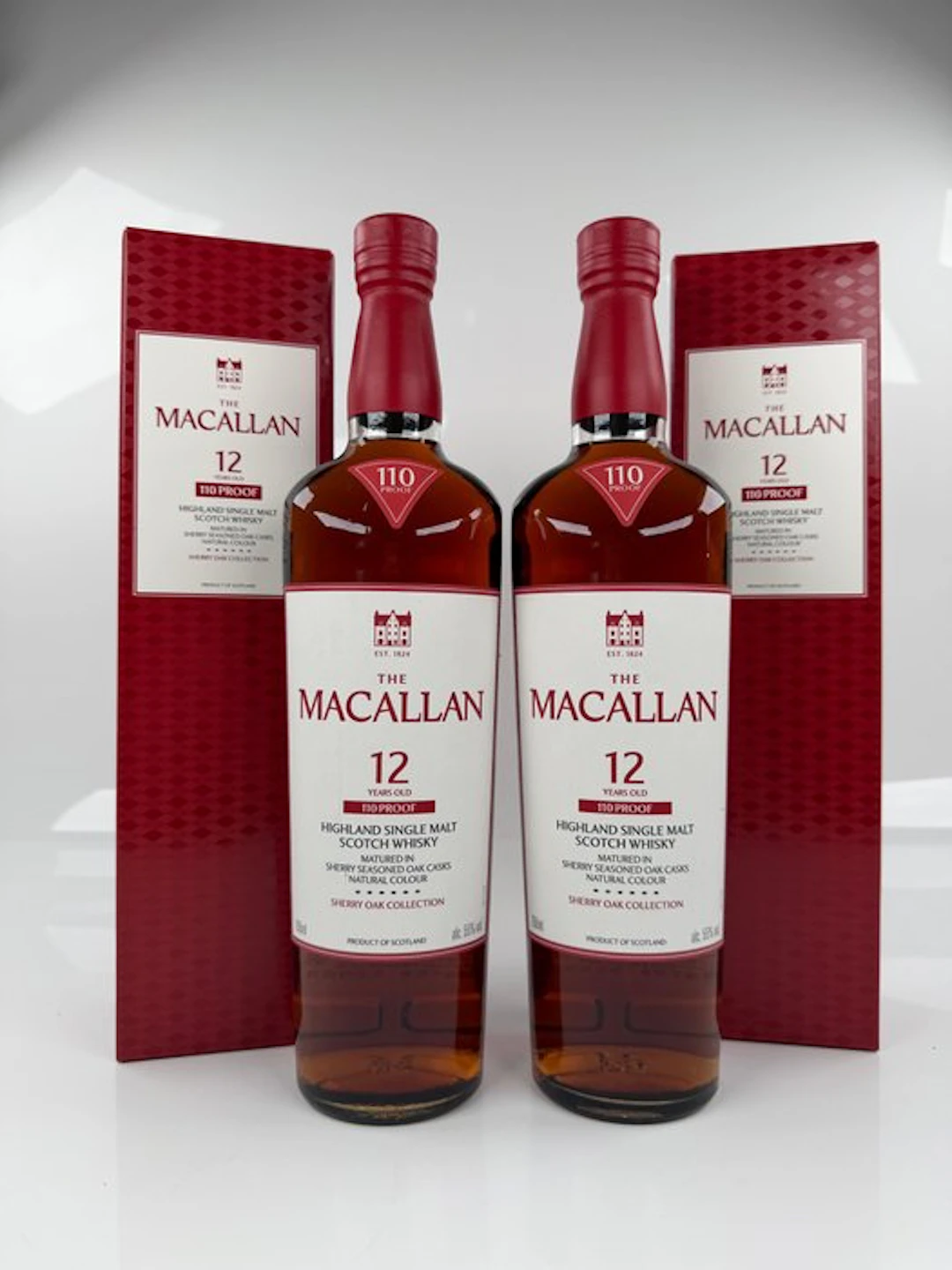Macallan 12 years old 110 Proof Sherry Oak Collection - 70cl - 2 bottles