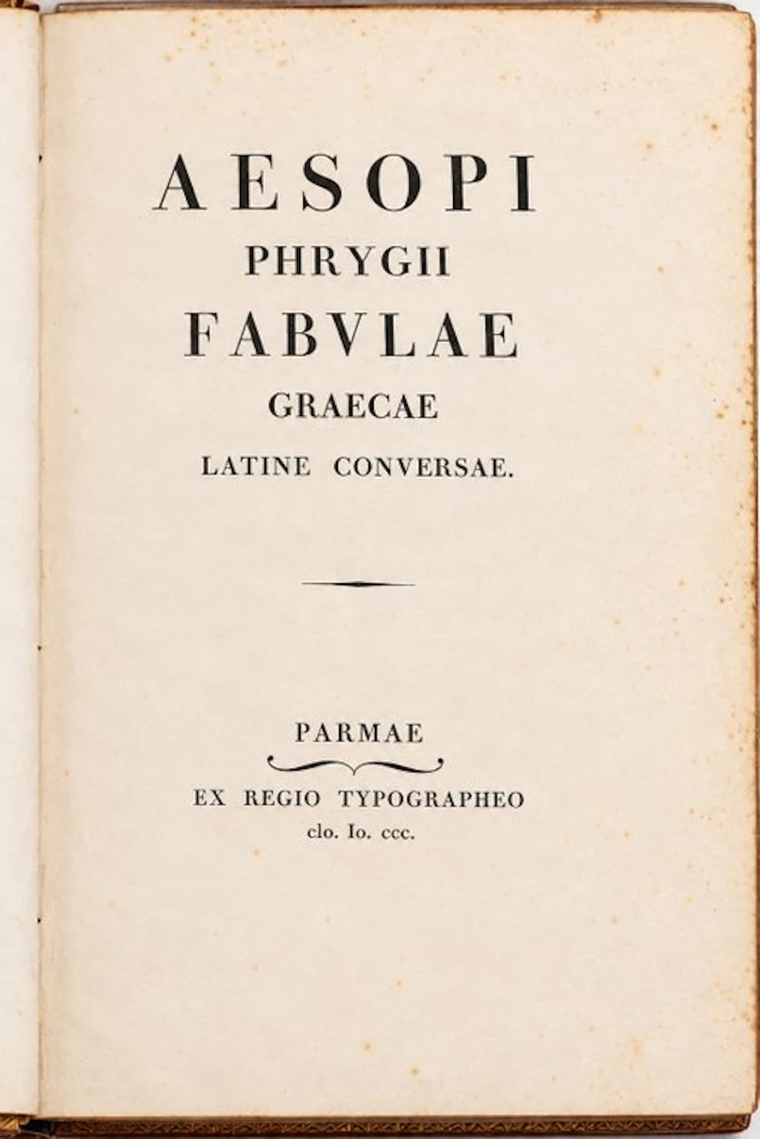 Bodoni / Esopo - Fabulae Graecae - 1800