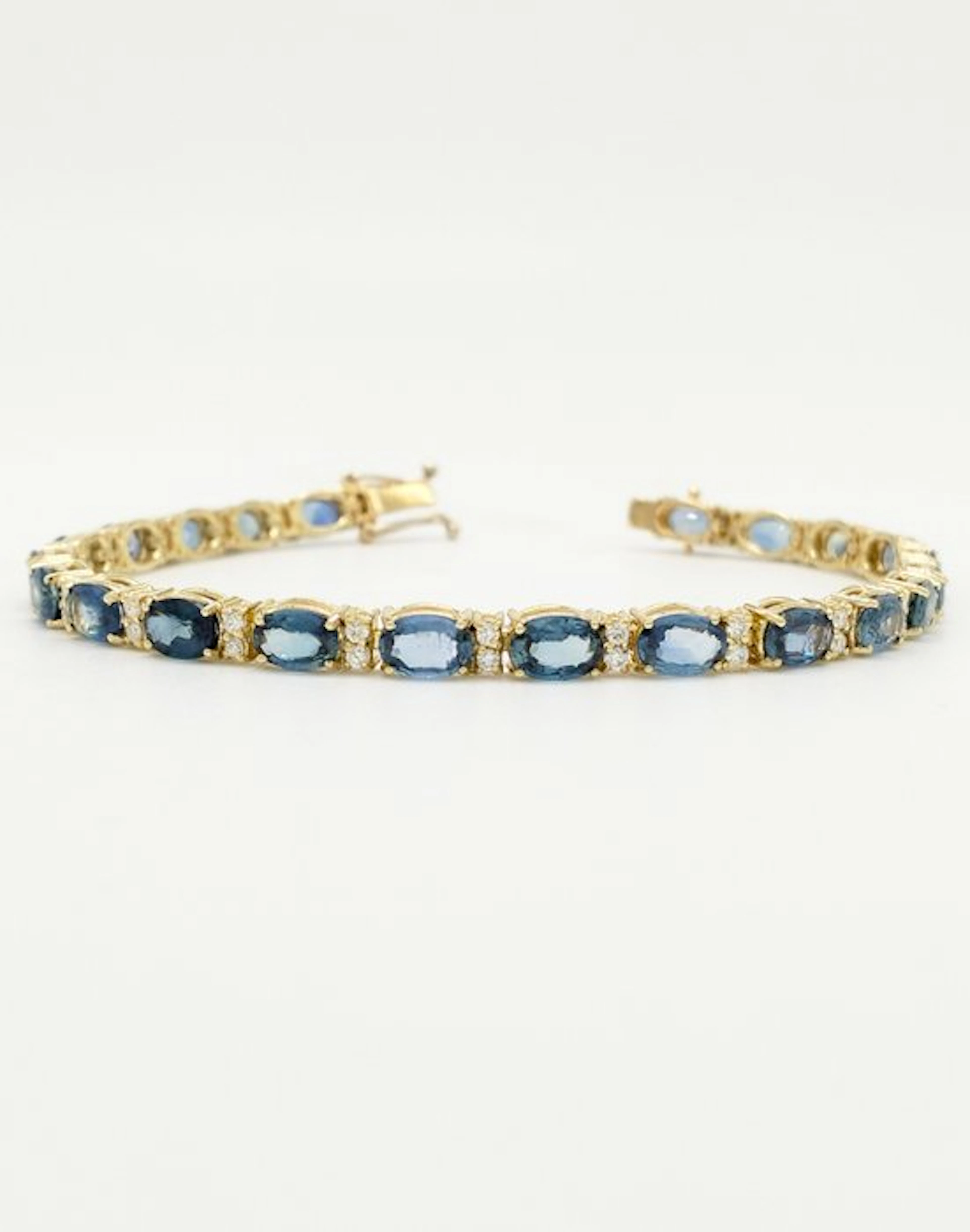 Bracelet - 18 kt. Yellow gold Sapphire - Diamond