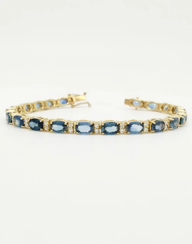 Bracelet - 18 kt. Yellow gold Sapphire - Diamond