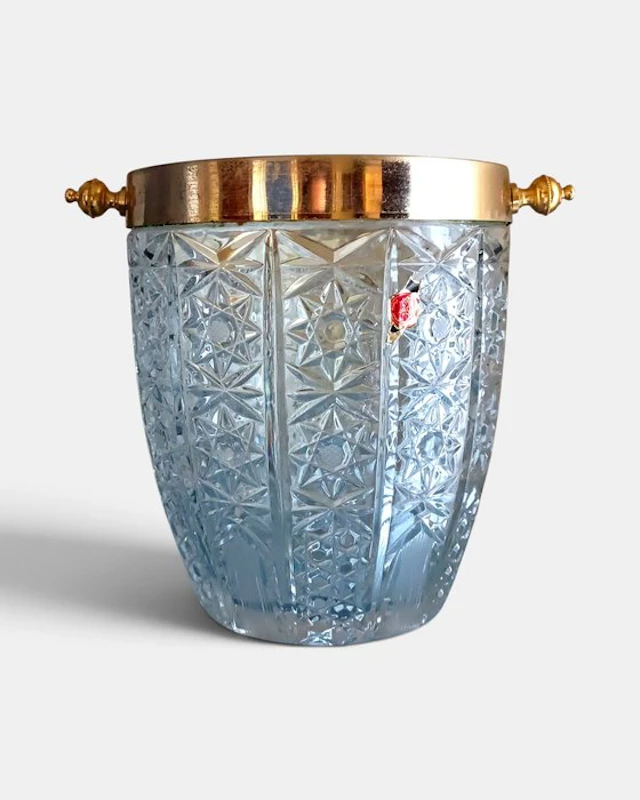 vetreria italiana - Ice bucket - Crystal, Brass - Crystal bucket 3700g