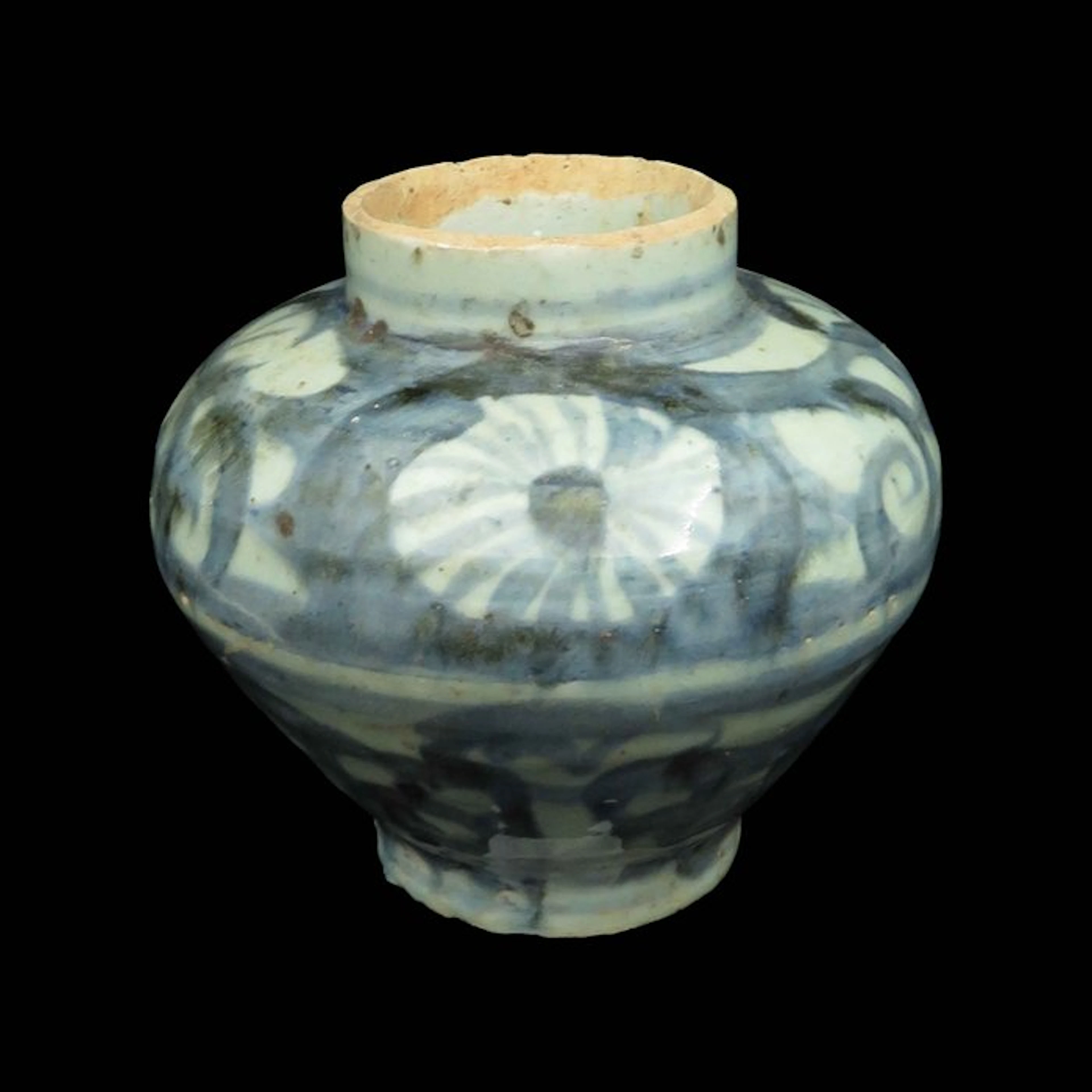 Ancient Chinese Porcelain decorated Vase - Yuan Dynasty (1x) - 18 cm