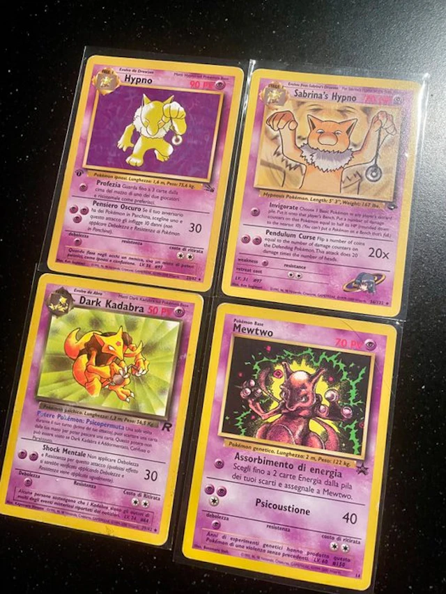 Pokémon - 4 Card - Hypno, Mewtwo, Sabrina's Hypno - Various sets