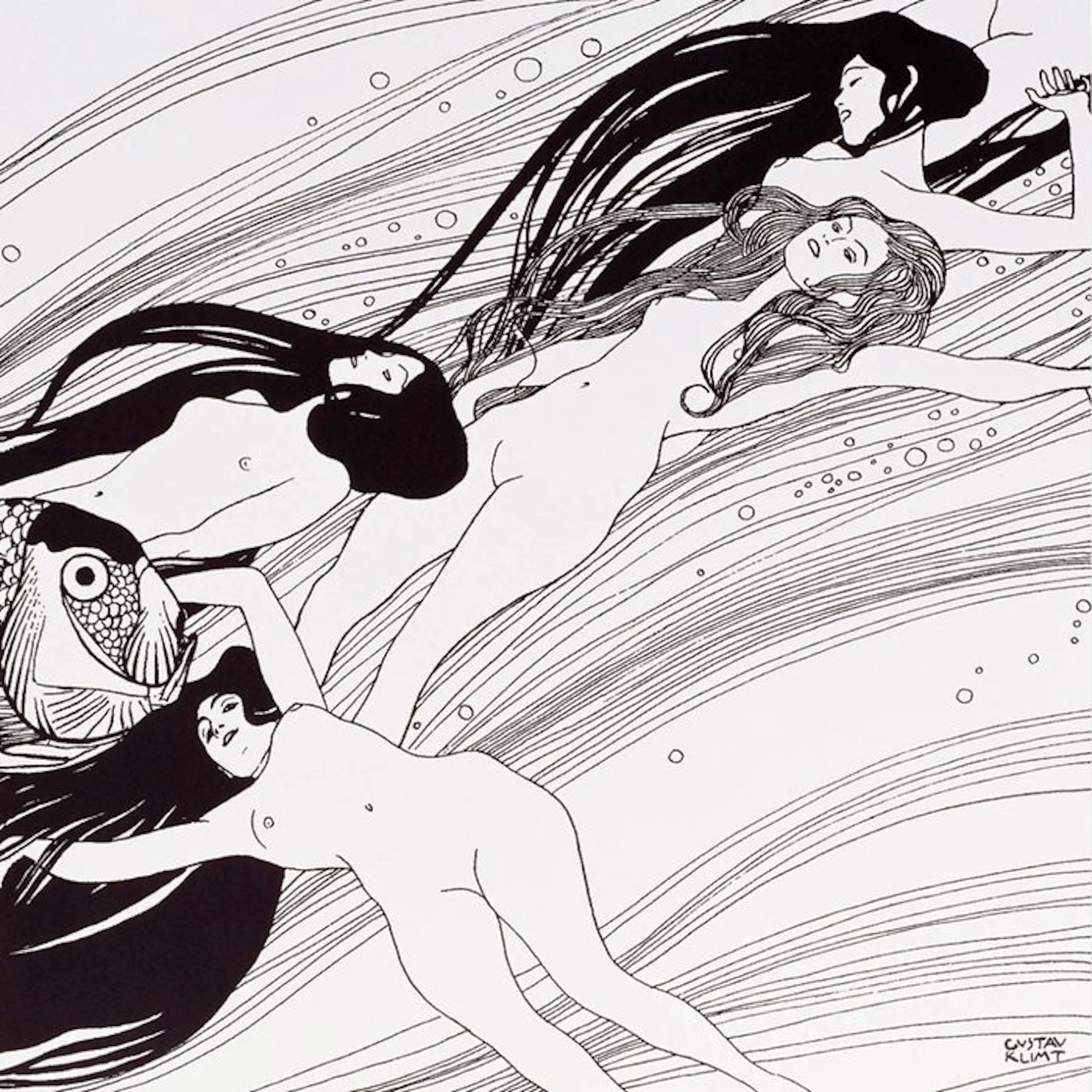 Gustav Klimt (1862-1918) - “Fish blood 1898”. Gesigneerd in de plaat.