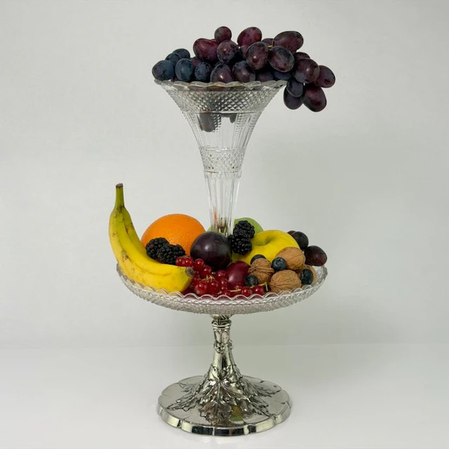 Centrepiece - Belle Époque - sculptural leaves - Silverplated