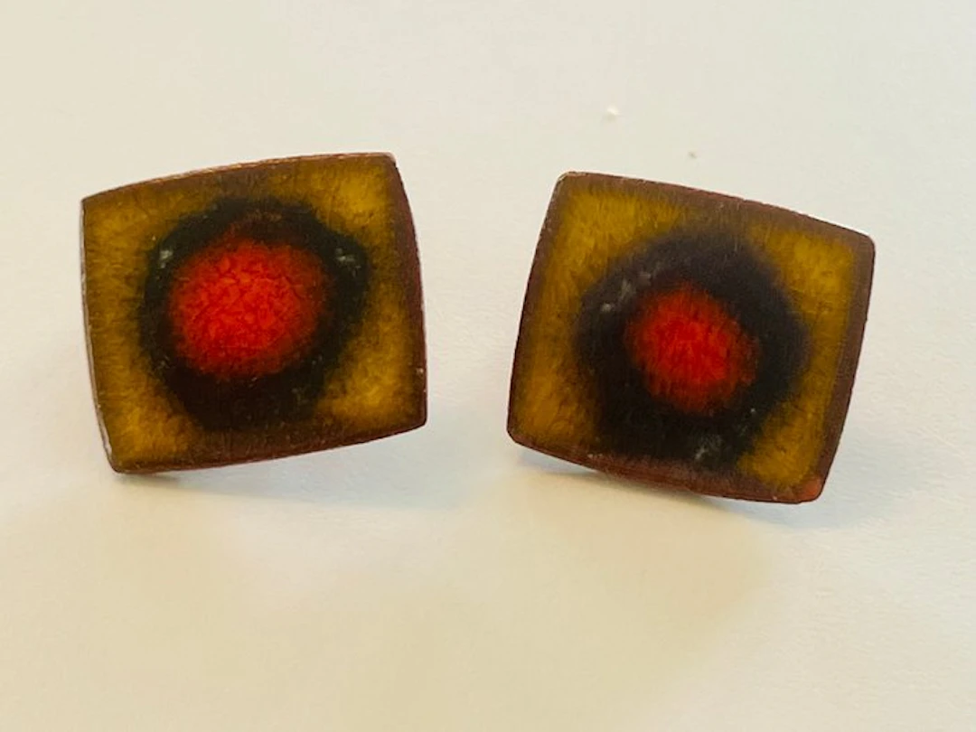 Brass, Email, Ceramics - Cufflinks - Brønsted Danmark