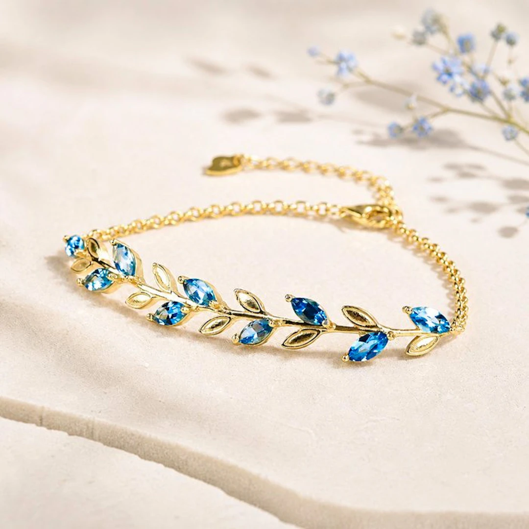 No reserve price - Bracelet Silver - Topaz - Certified
