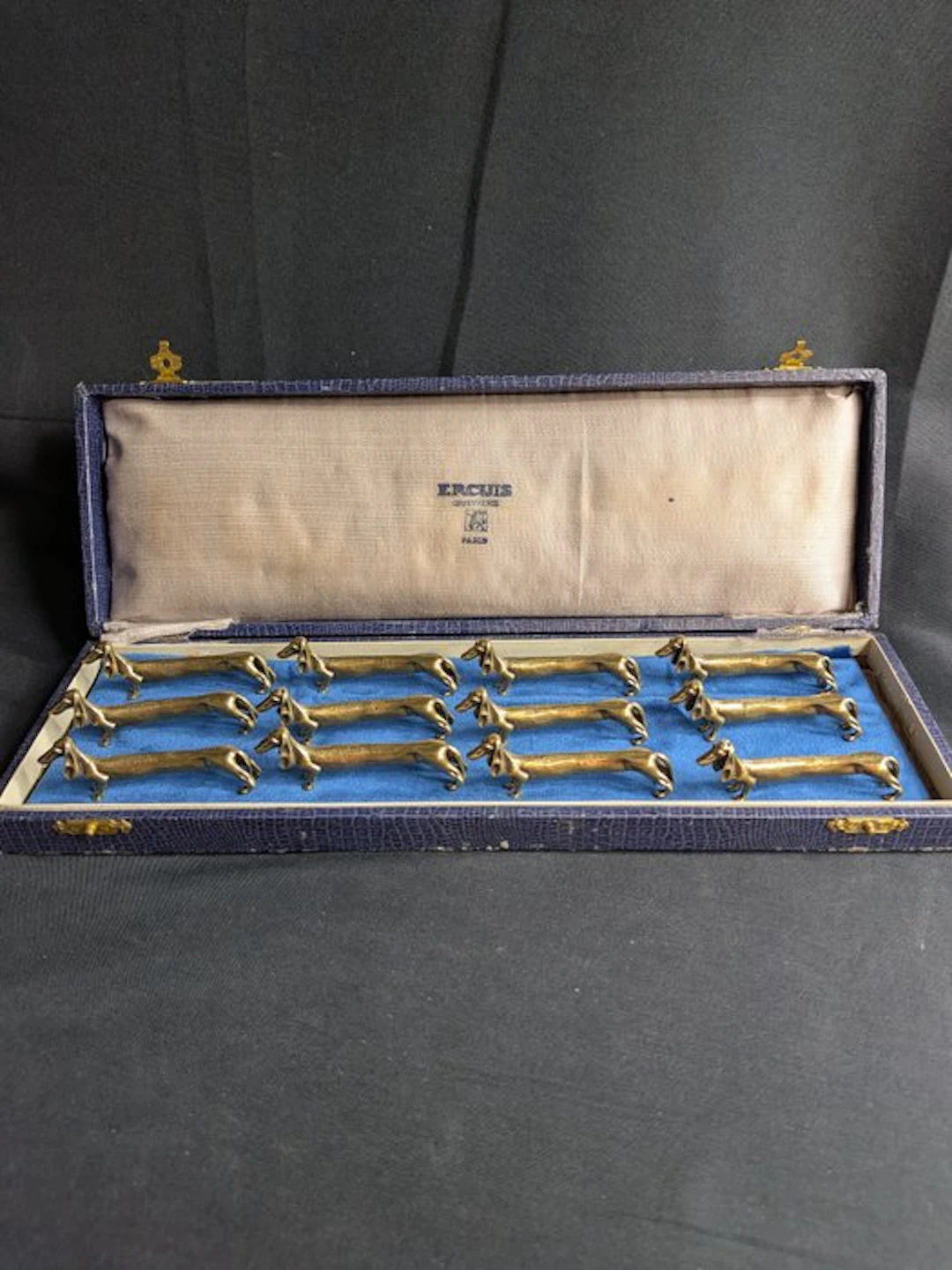 Knife rest (12) - grand teckel - Brass