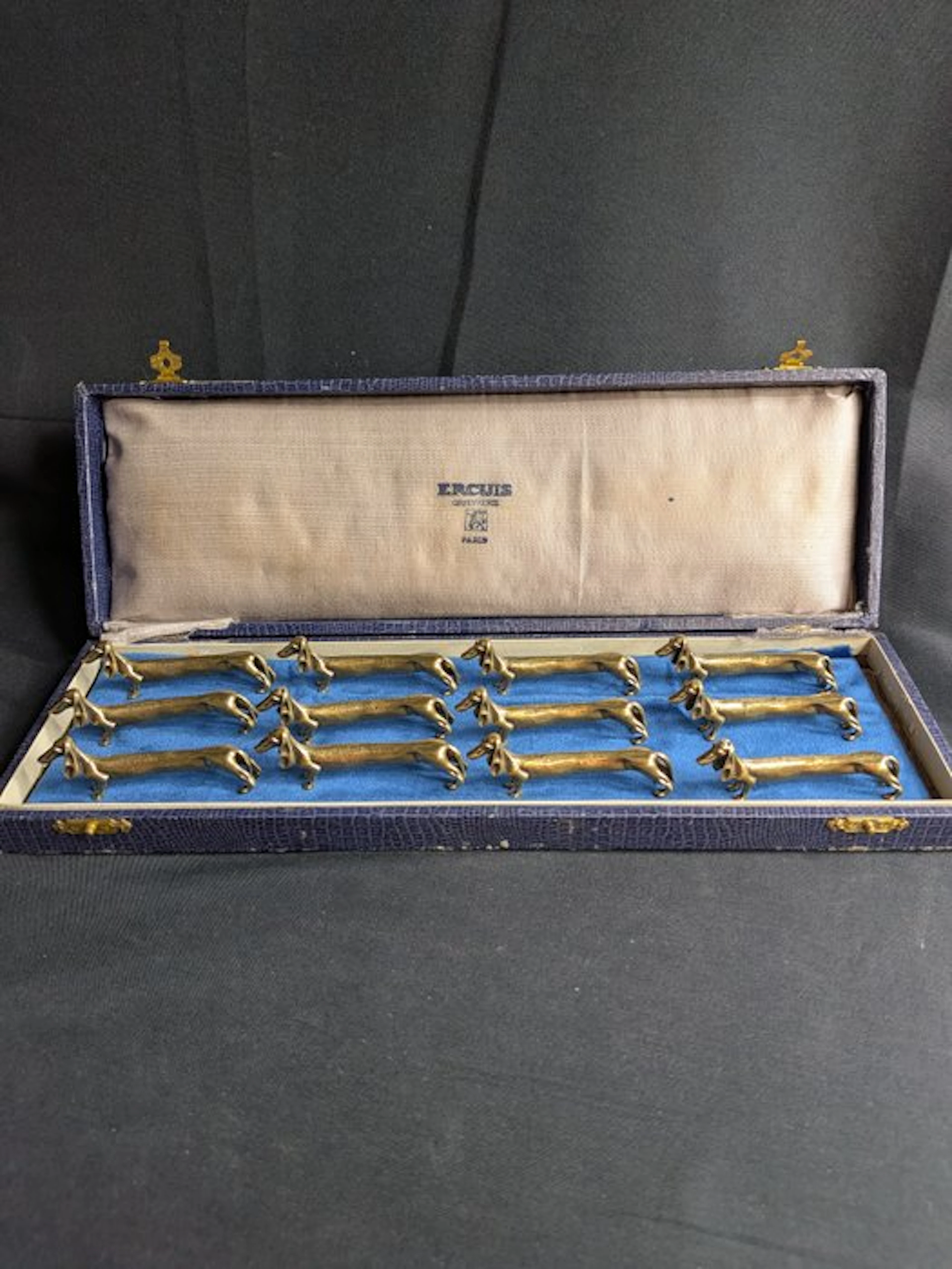 Knife rest (12) - grand teckel - Brass