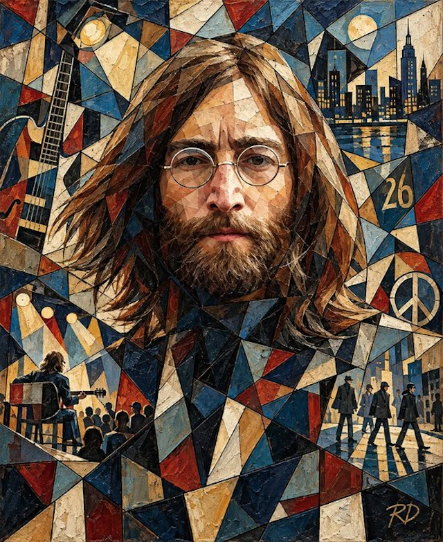 Raffaele De Leo - John Lennon - John Lennon cubismo - 2026 45x55 Cm