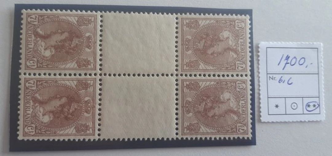 Netherlands 1924 - Reprint 61 C mint, in a block of 2