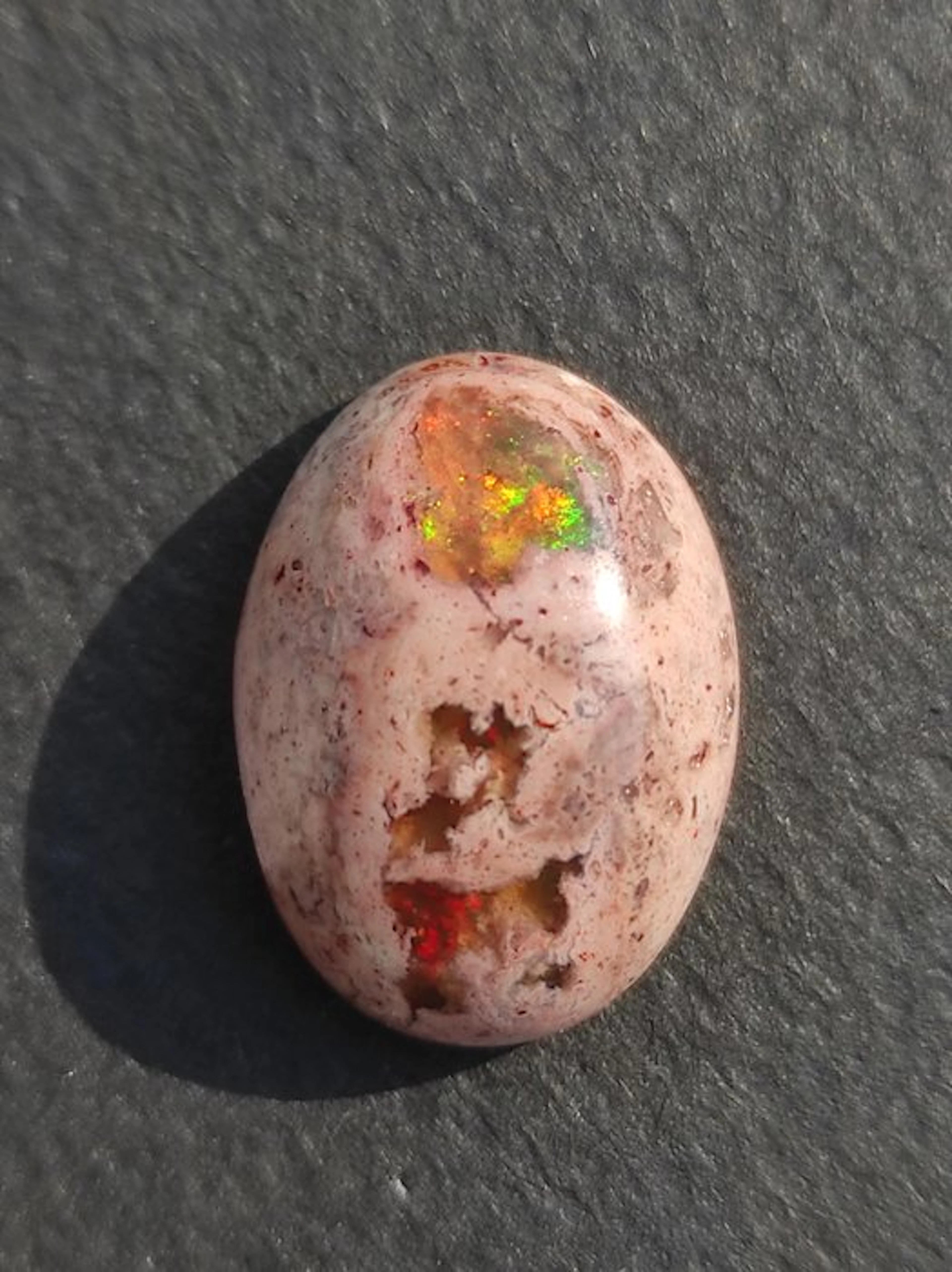 Fire Opal Crystal on matrix - Height: 0.5 cm - Width: 1.5 cm- 2.7 g - (1)