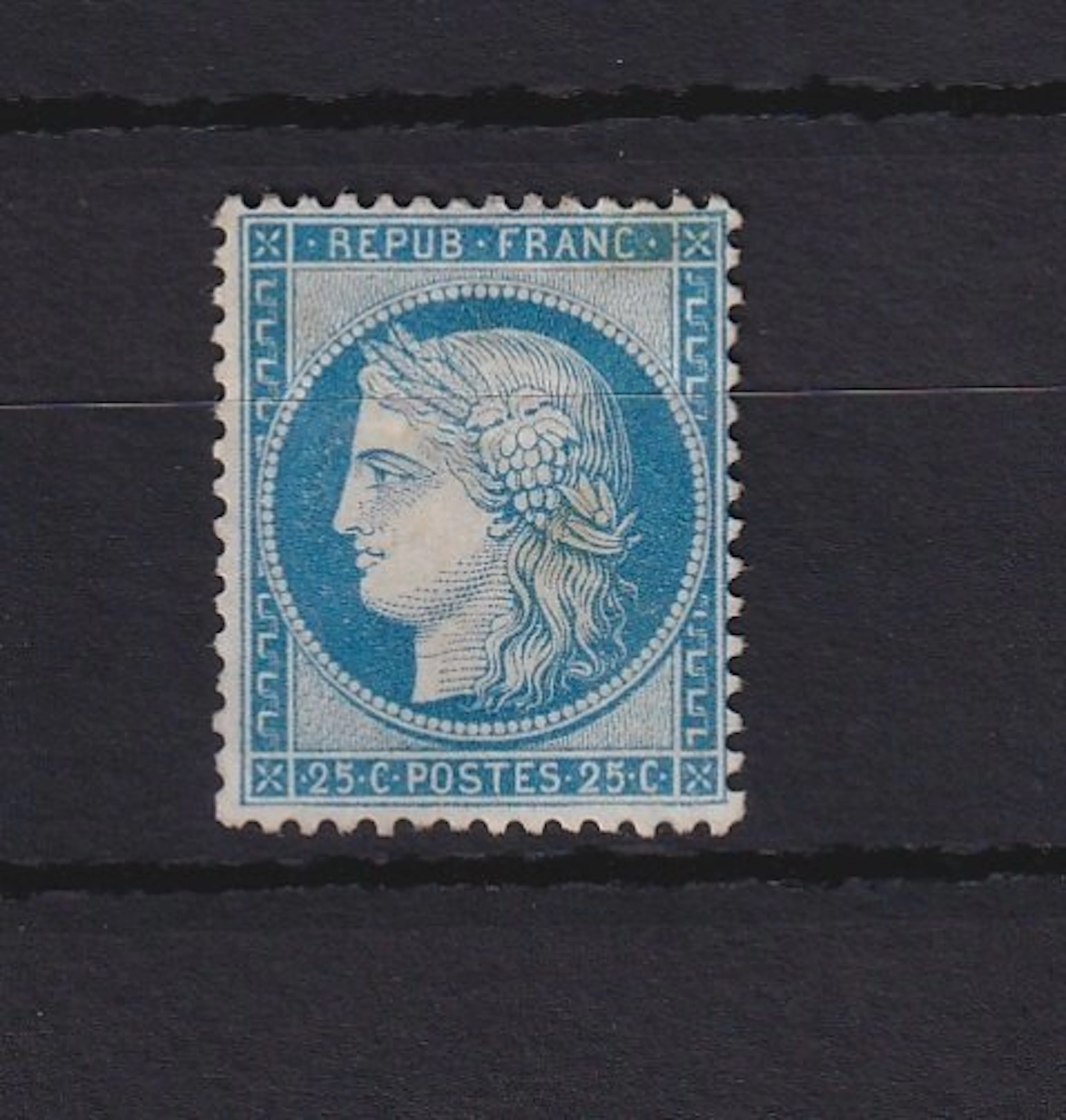 France 1873 - rare type II neuf 25c bleu - Yvert n°60B