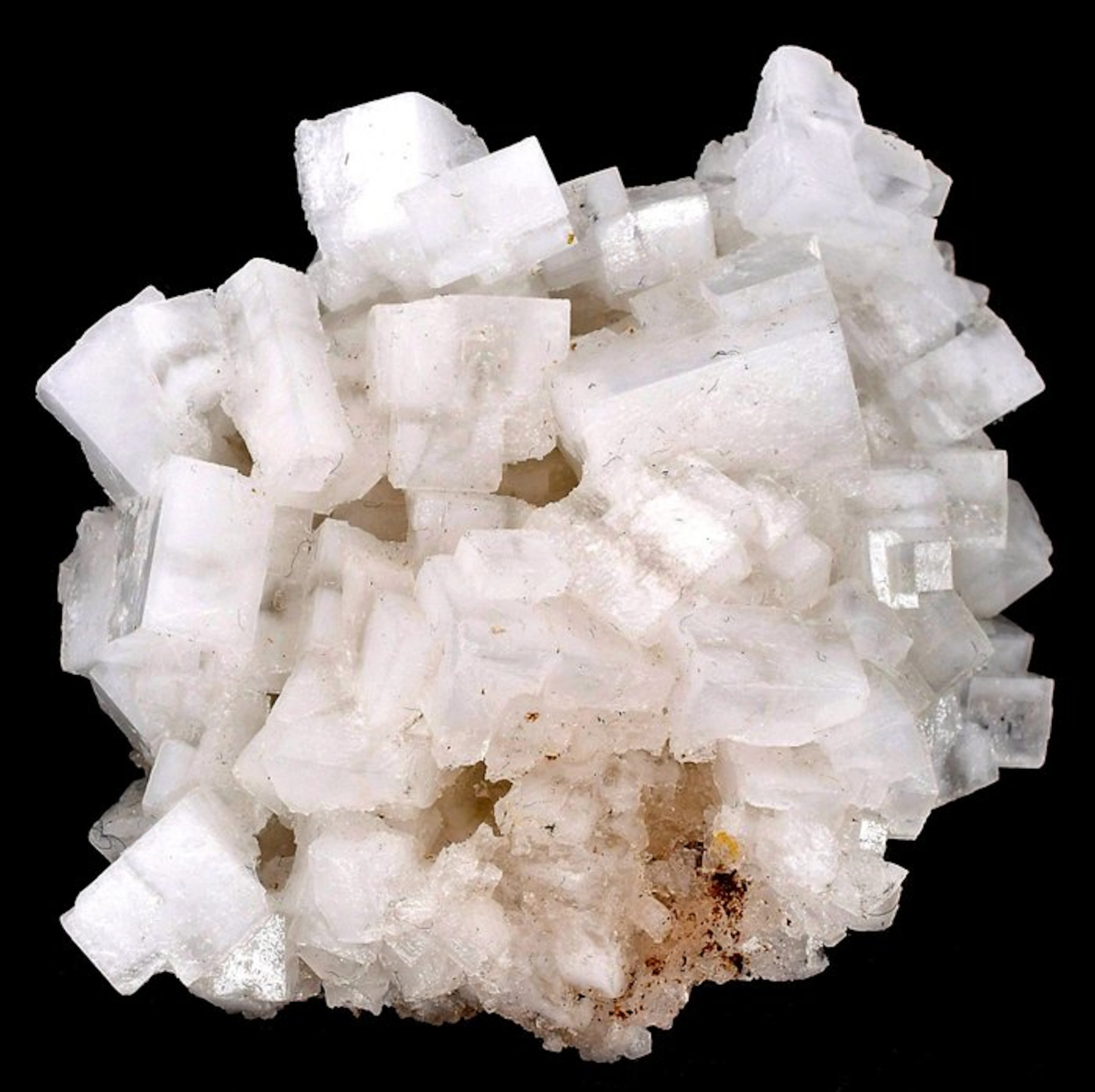High quality snow white perfect cubic Halite crystals on...