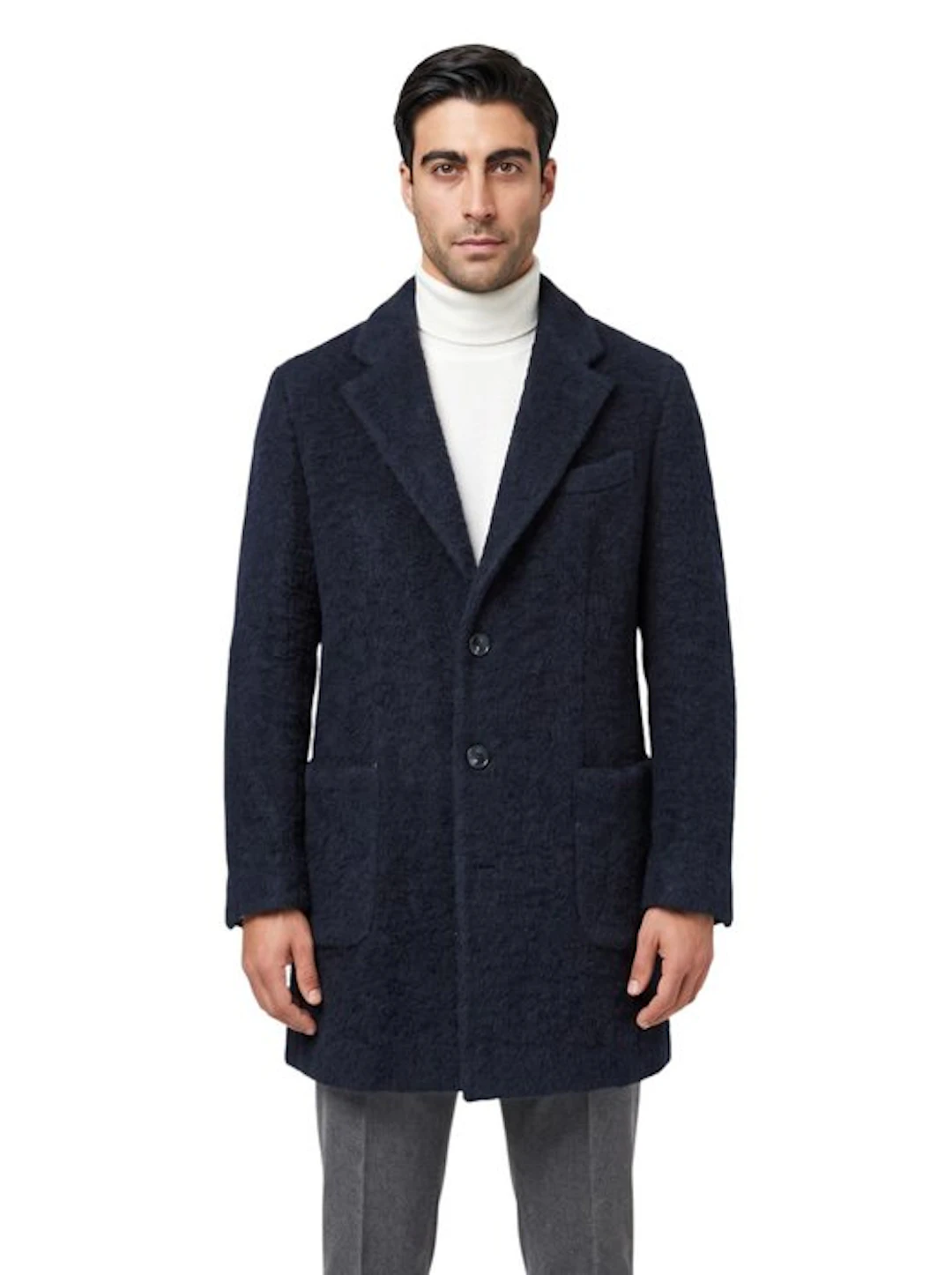 SANTANIELLO SALERNO - 50 IT - Coat Alpaca & Bouclè Wool...