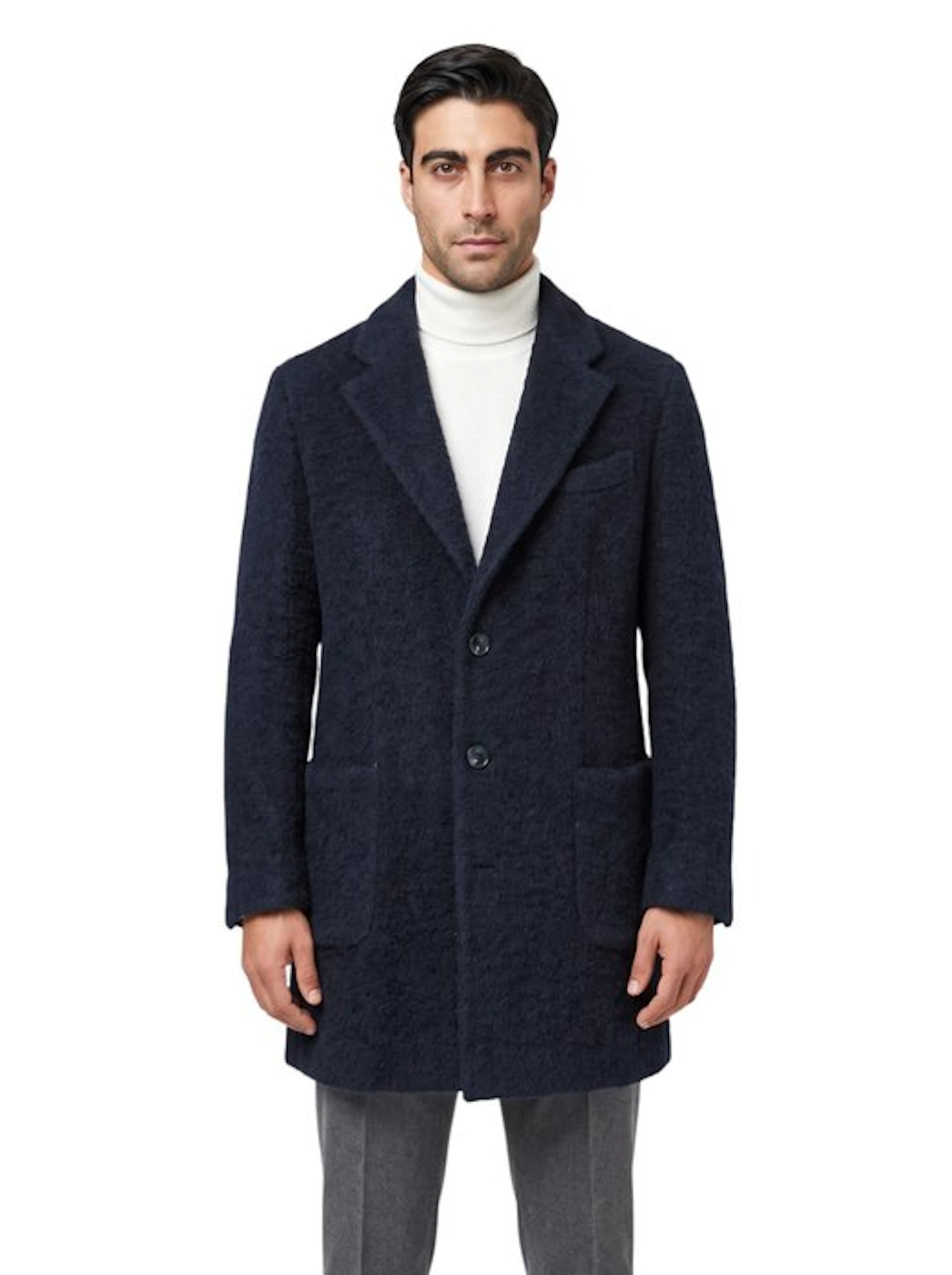 SANTANIELLO SALERNO - 50 IT - Coat Alpaca & Bouclè Wool...