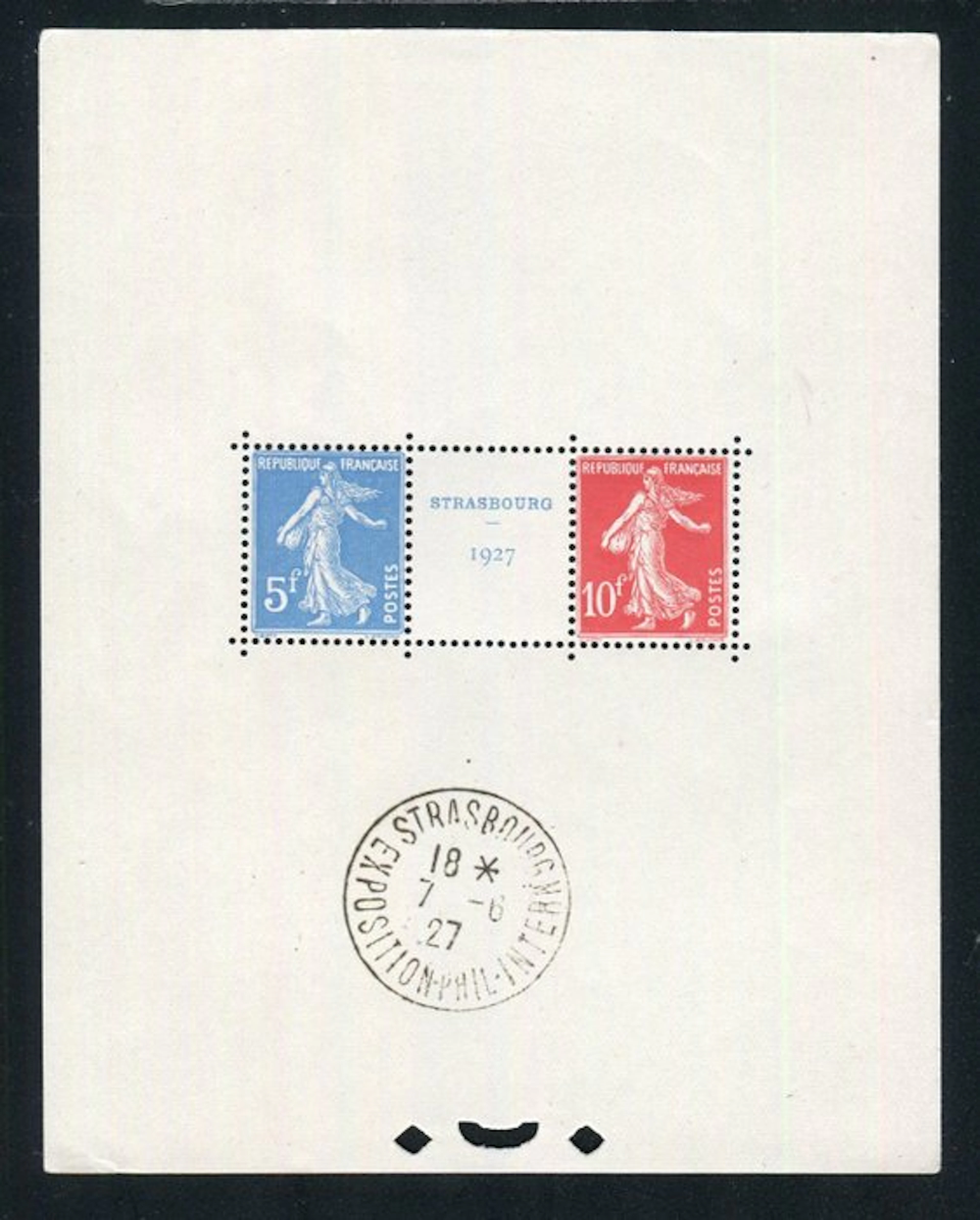 France 1927 - Superb & Rare Mint Block-Feuillet No. 2a ** - Robin Certificate