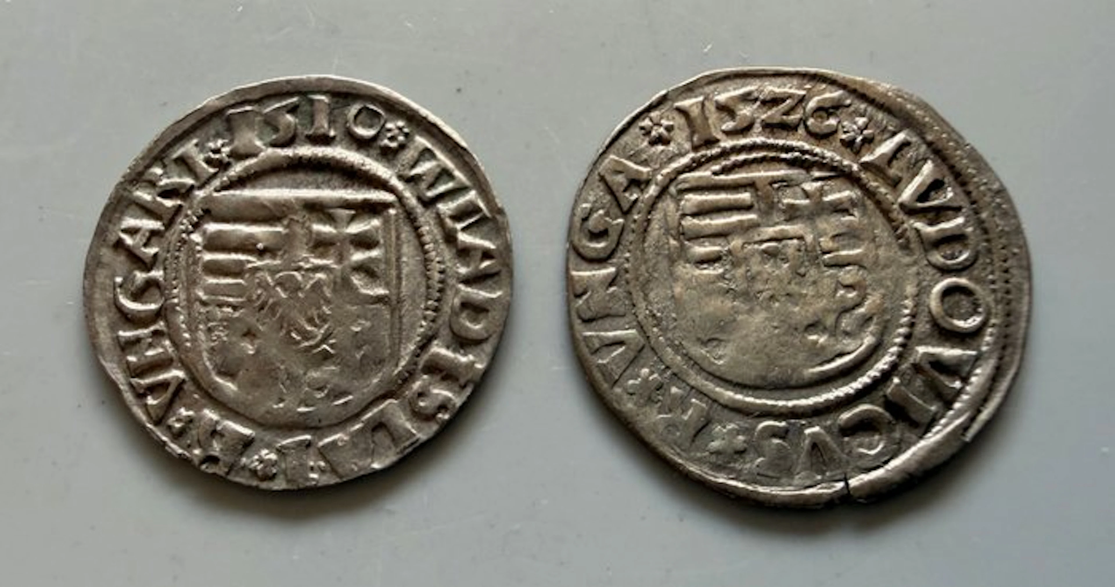 Hungary. Denier 1510 "KG" en 1526 "IA" (onbekend muntmeesterteken