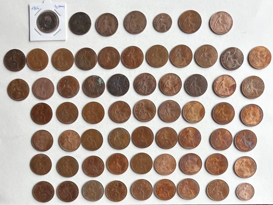United Kingdom. Lot van 64 munten, 1806-1936 (No reserve price)