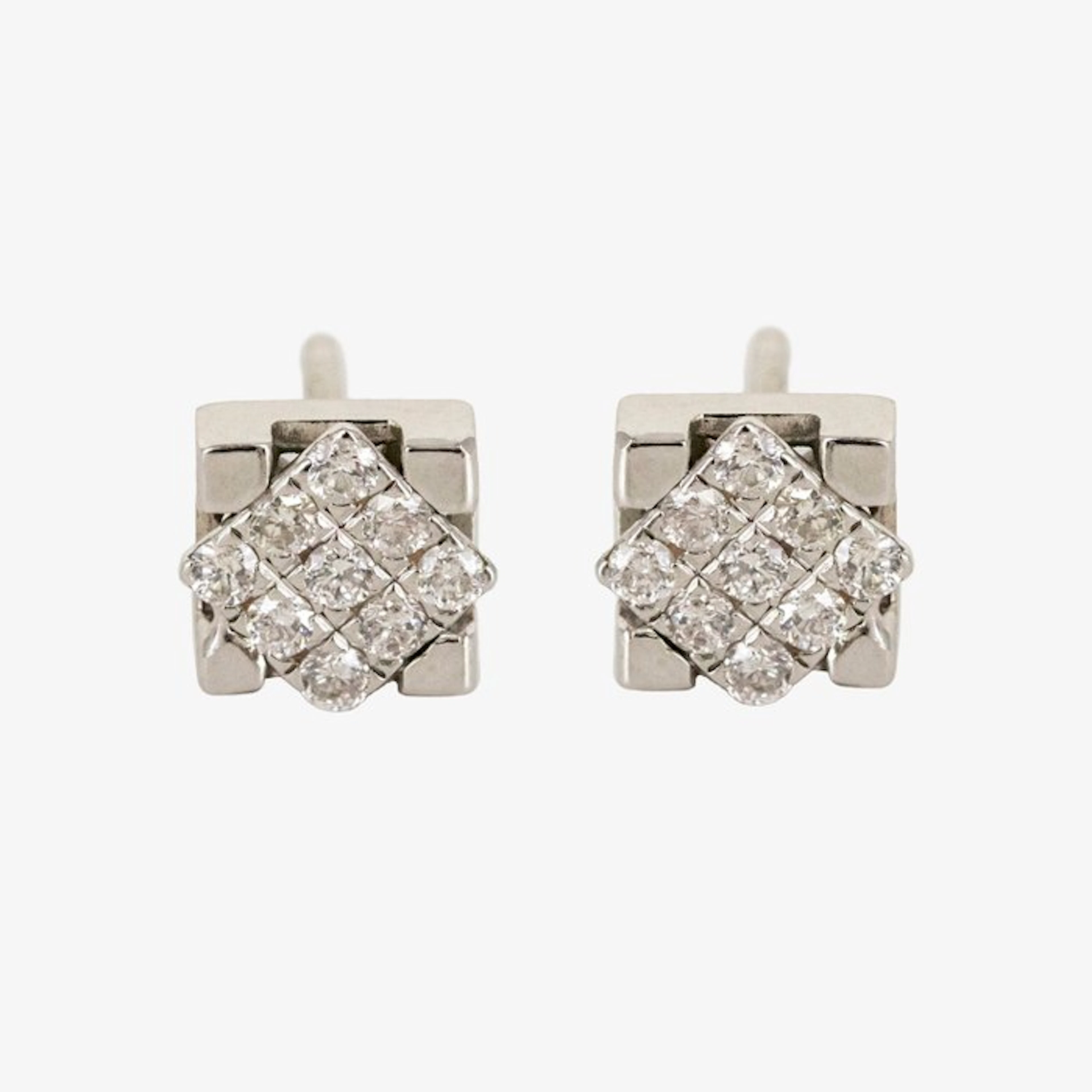 Earrings - 18 kt. White gold - 0.45ct. tw. Diamond (Natural)