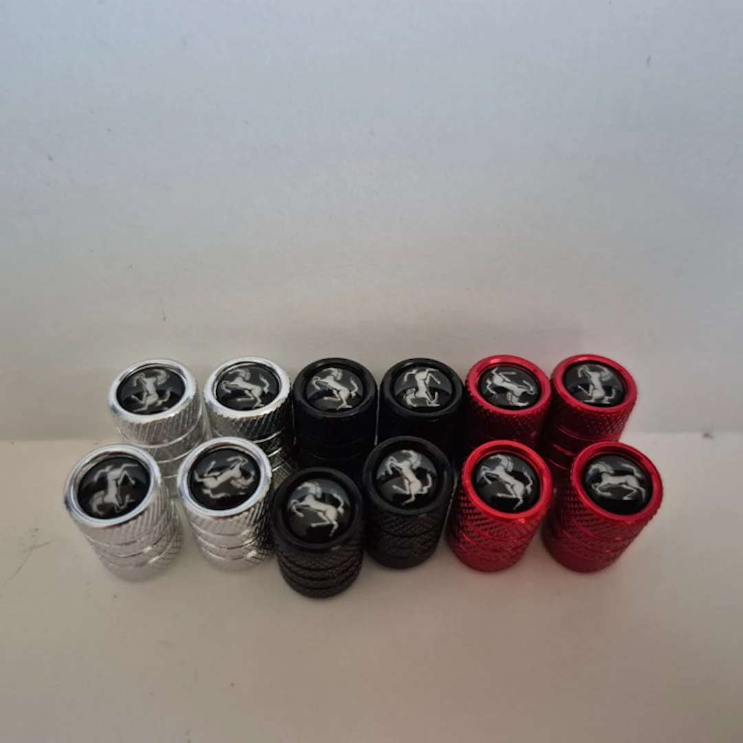 Valve caps – complete set, 3 colors - Ferrari - universeel