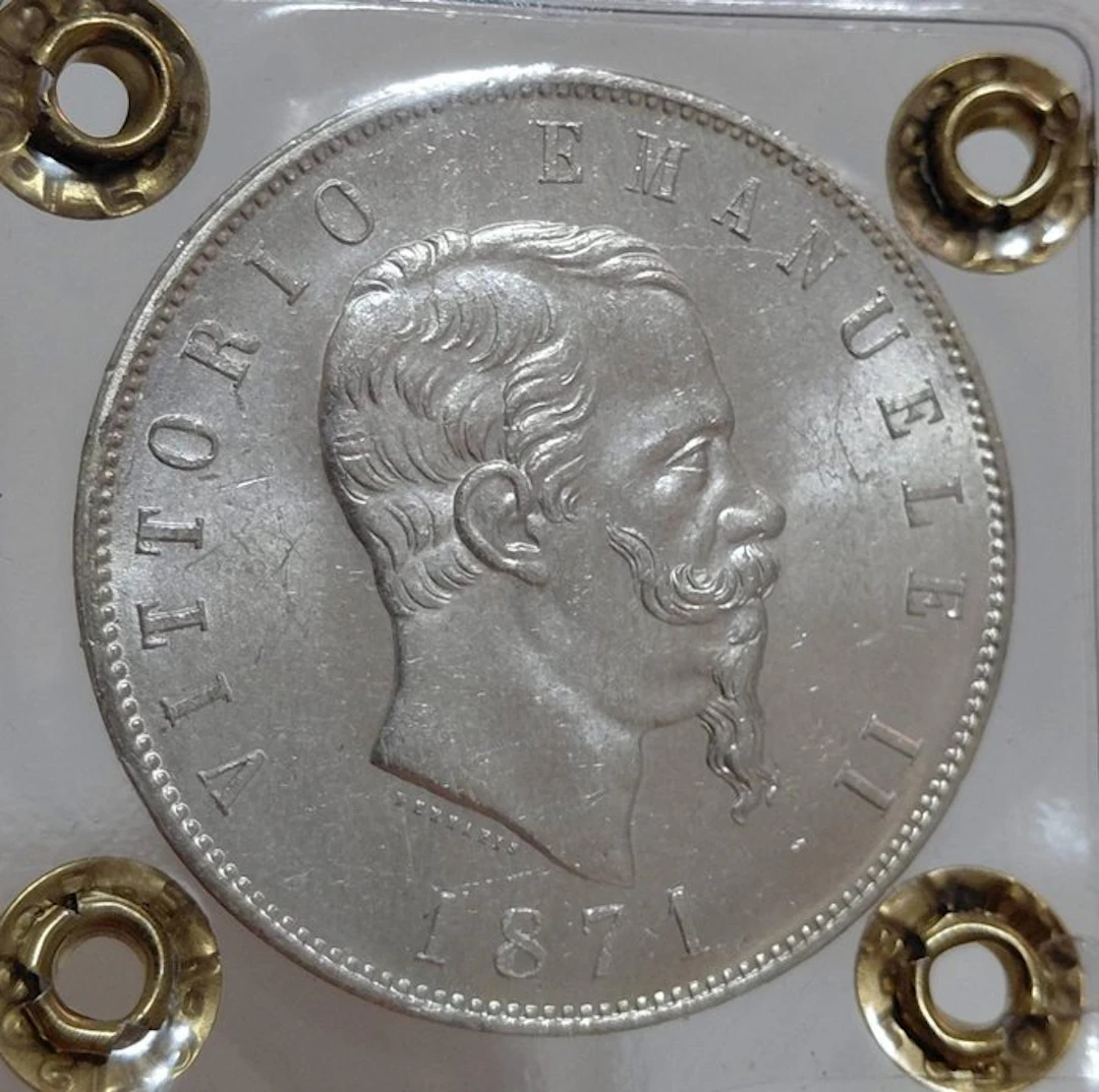 Italy, Kingdom Vittorio Emanuele II. 5 Lire 1871 Milano