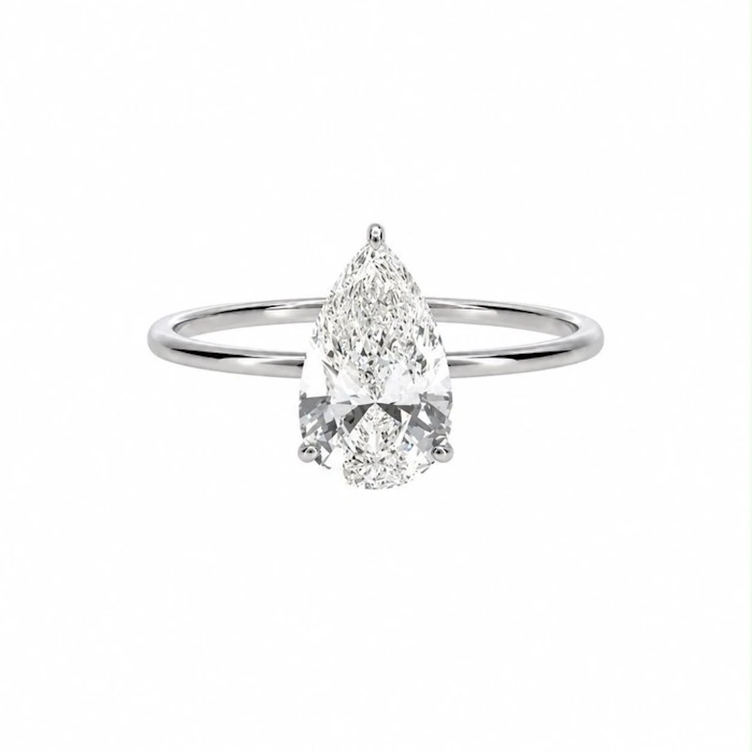 No reserve price - Ring - 14 kt. White gold - 2.03ct. tw. Diamond (Lab-grown)