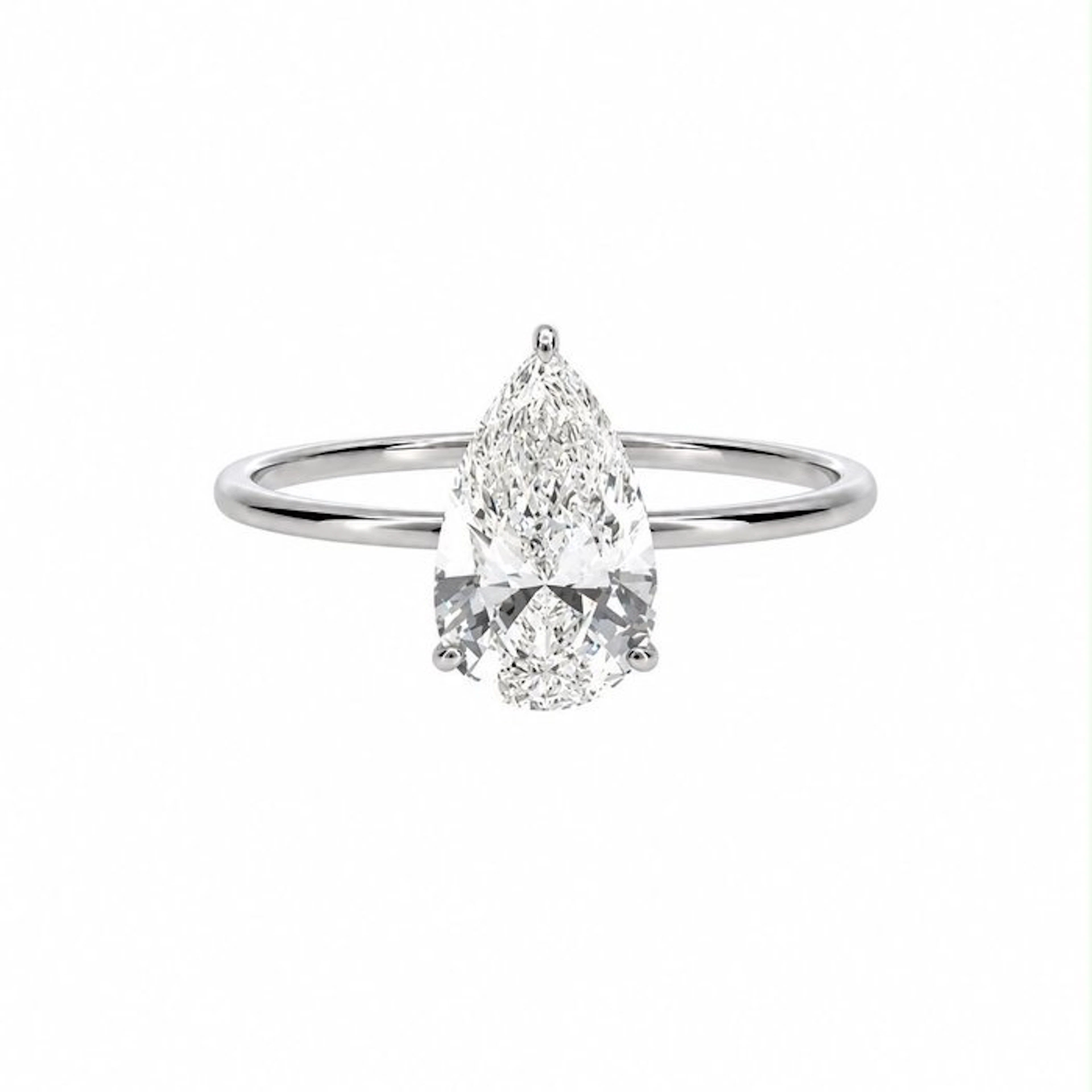 No reserve price - Ring - 14 kt. White gold - 2.03ct. tw. Diamond (Lab-grown)
