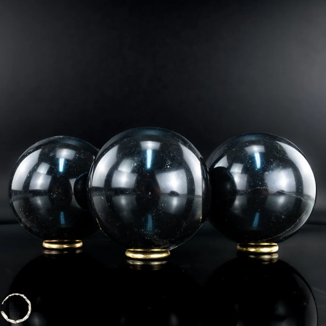 Timeless Strength – Black Tourmaline Sphere Set Powerful...