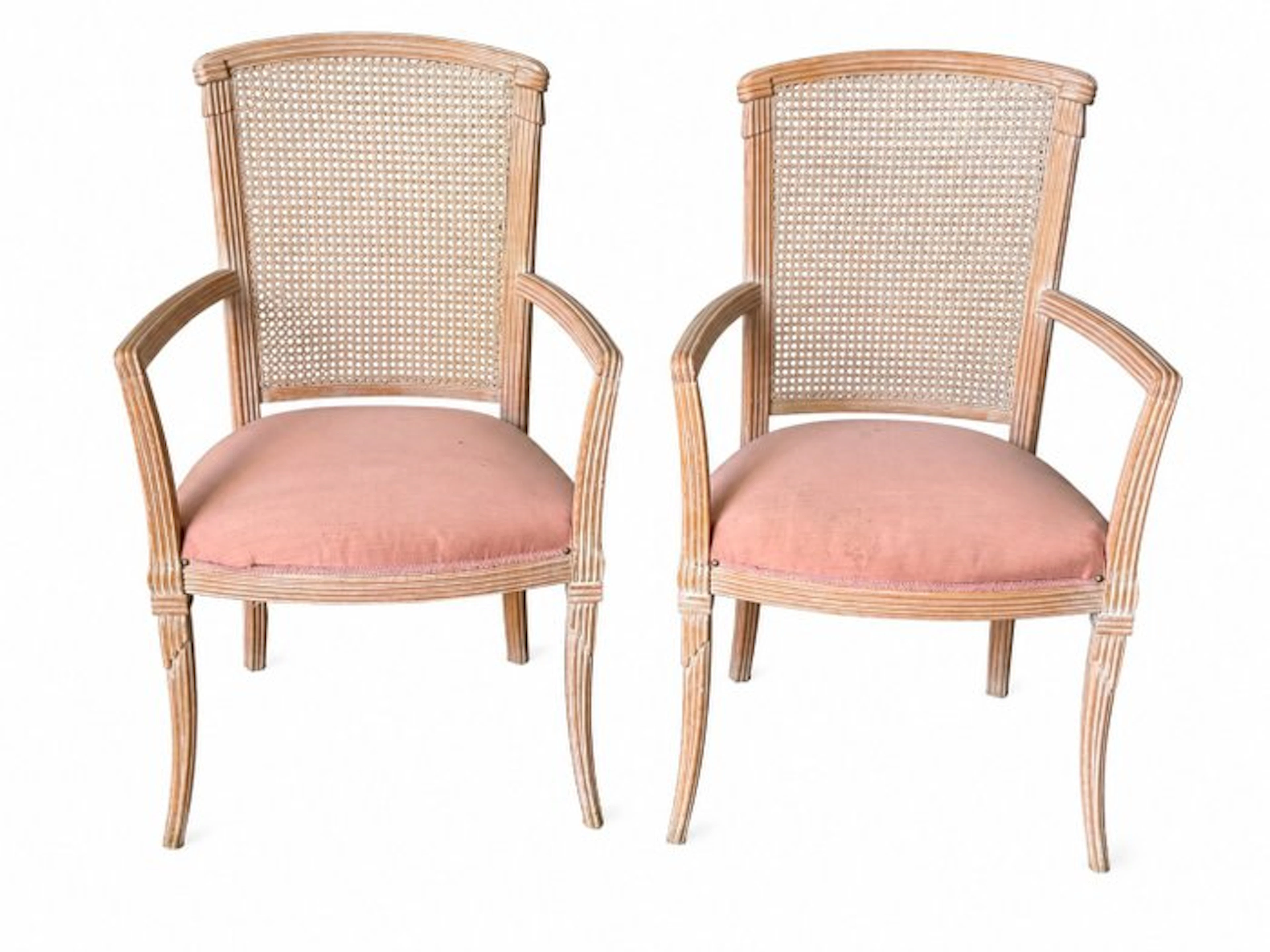 Armchair (2) - Wood, Textile, Vienna straw - Louis XVI armchairs