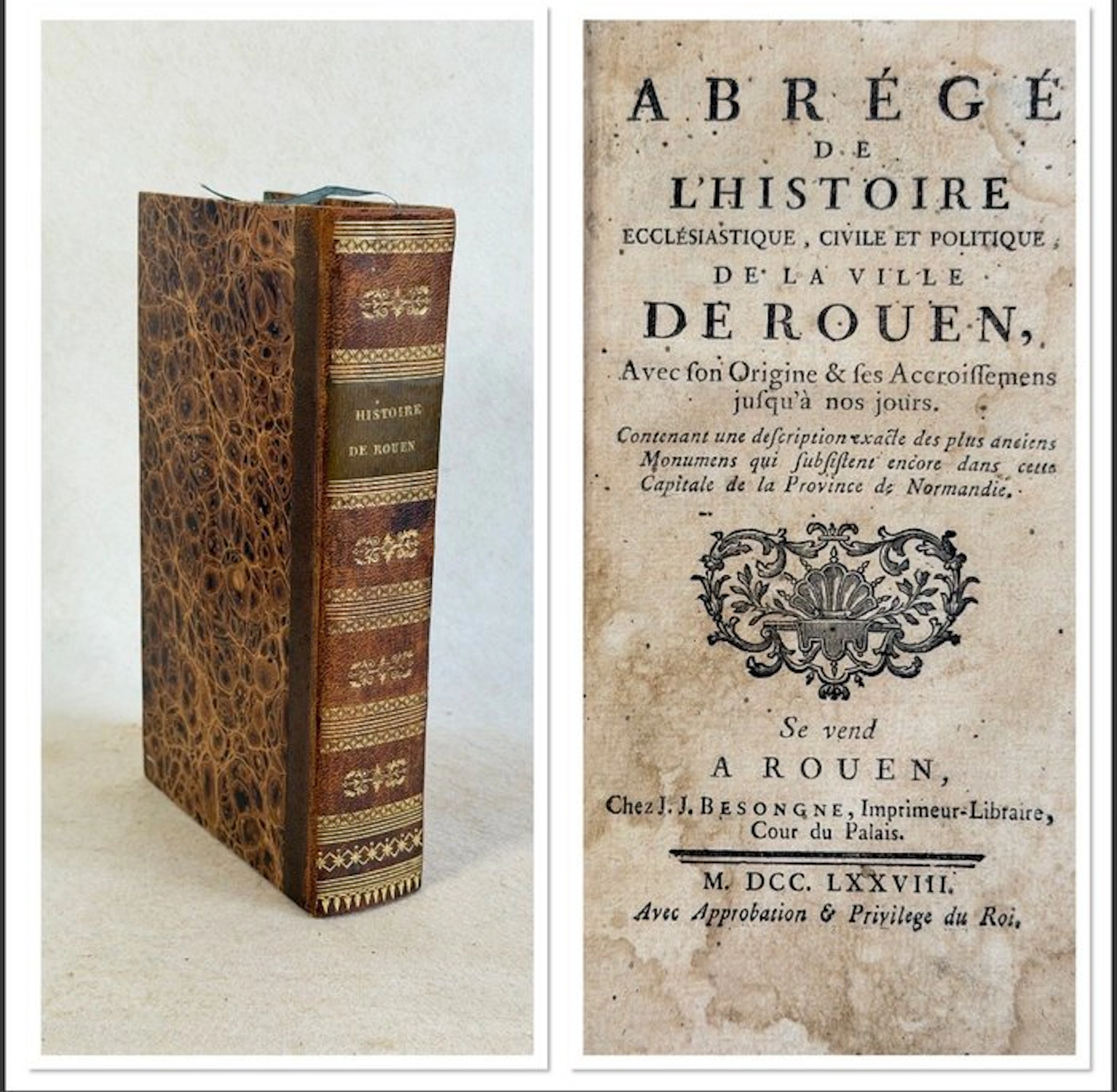 Jacques Besongne - Histoire de Rouen - 1777