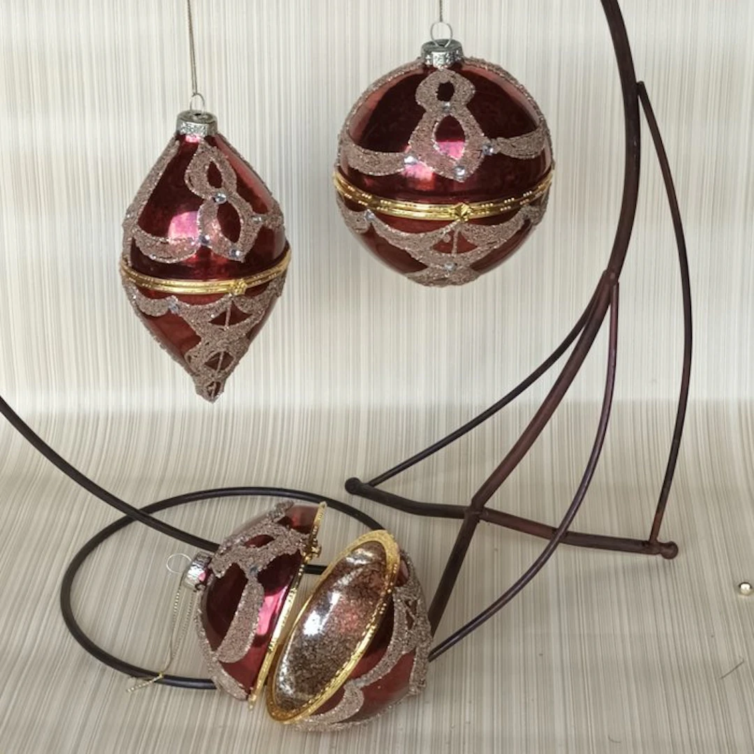 Christmas baubles Fabergé stijl (3) - little boxes - Glass