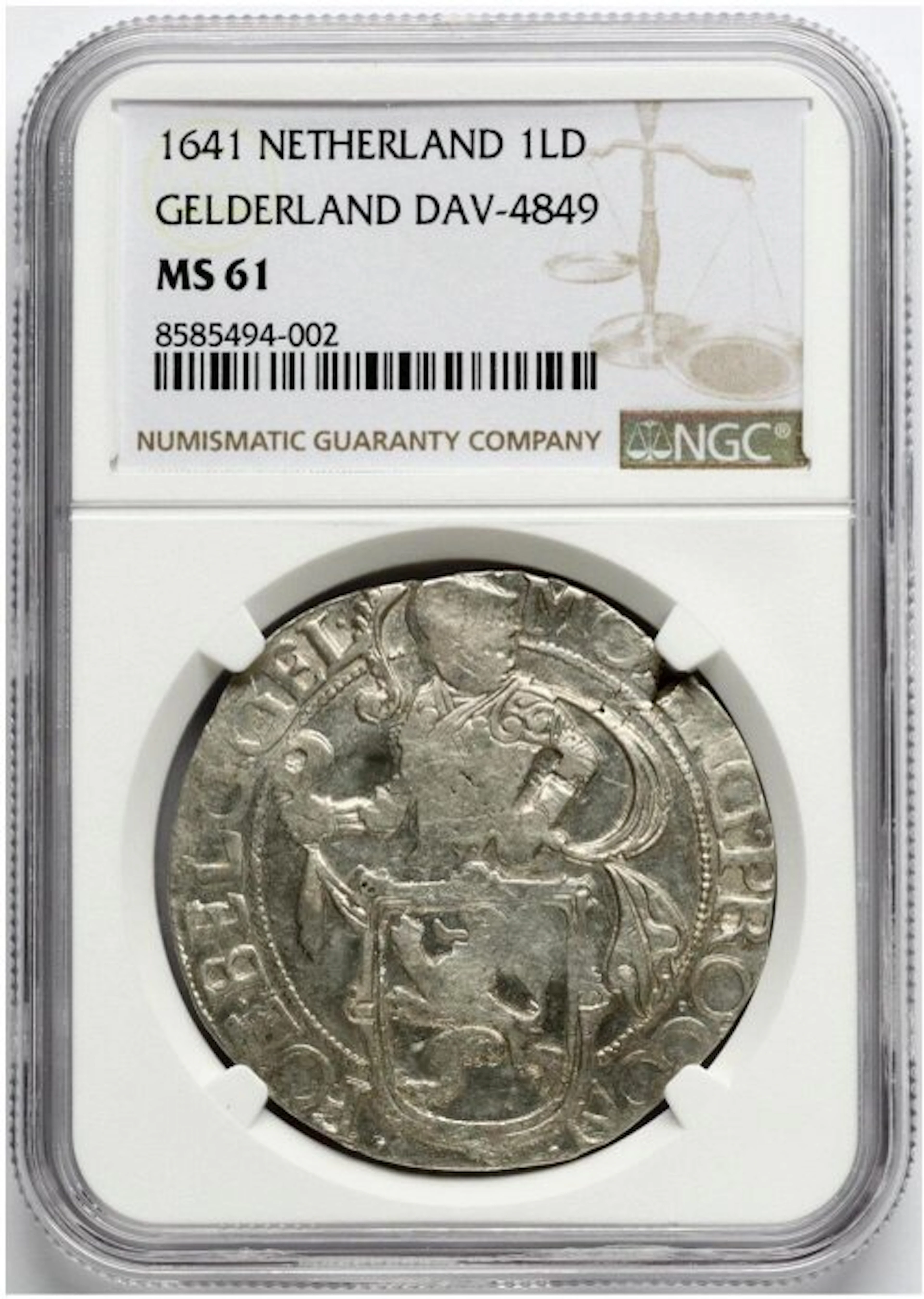 Netherlands, Gelderland Leeuwendaalder 1641 (NGC MS61)
