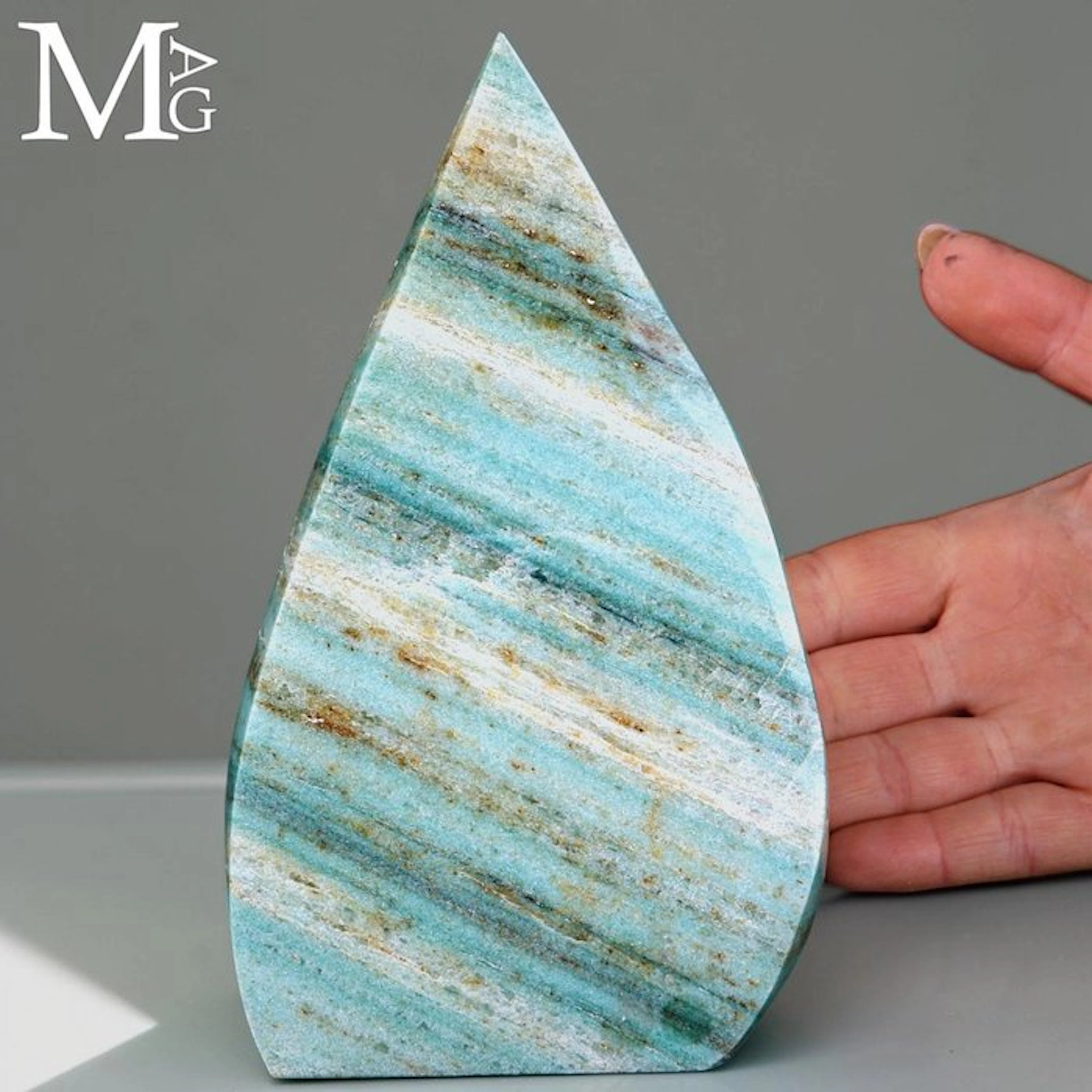 Natural Fuchsite Flame - Green Striped Fuchsite Flame