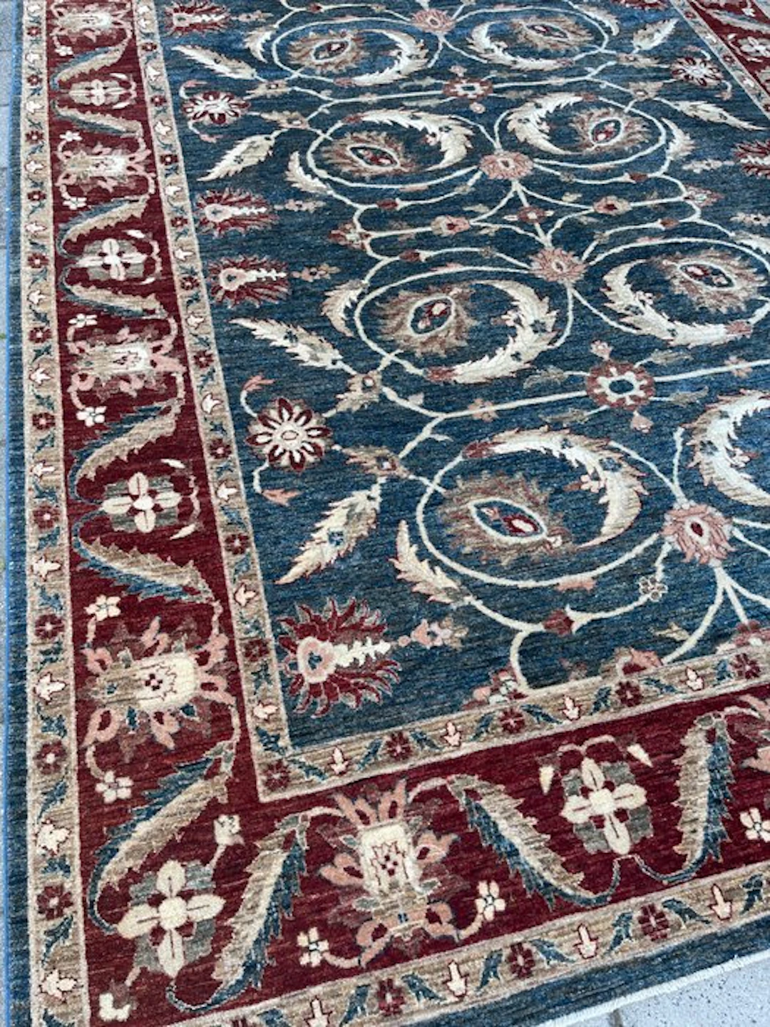 Afghan art deco Ziegler rug - cleaned - hand-knotted...
