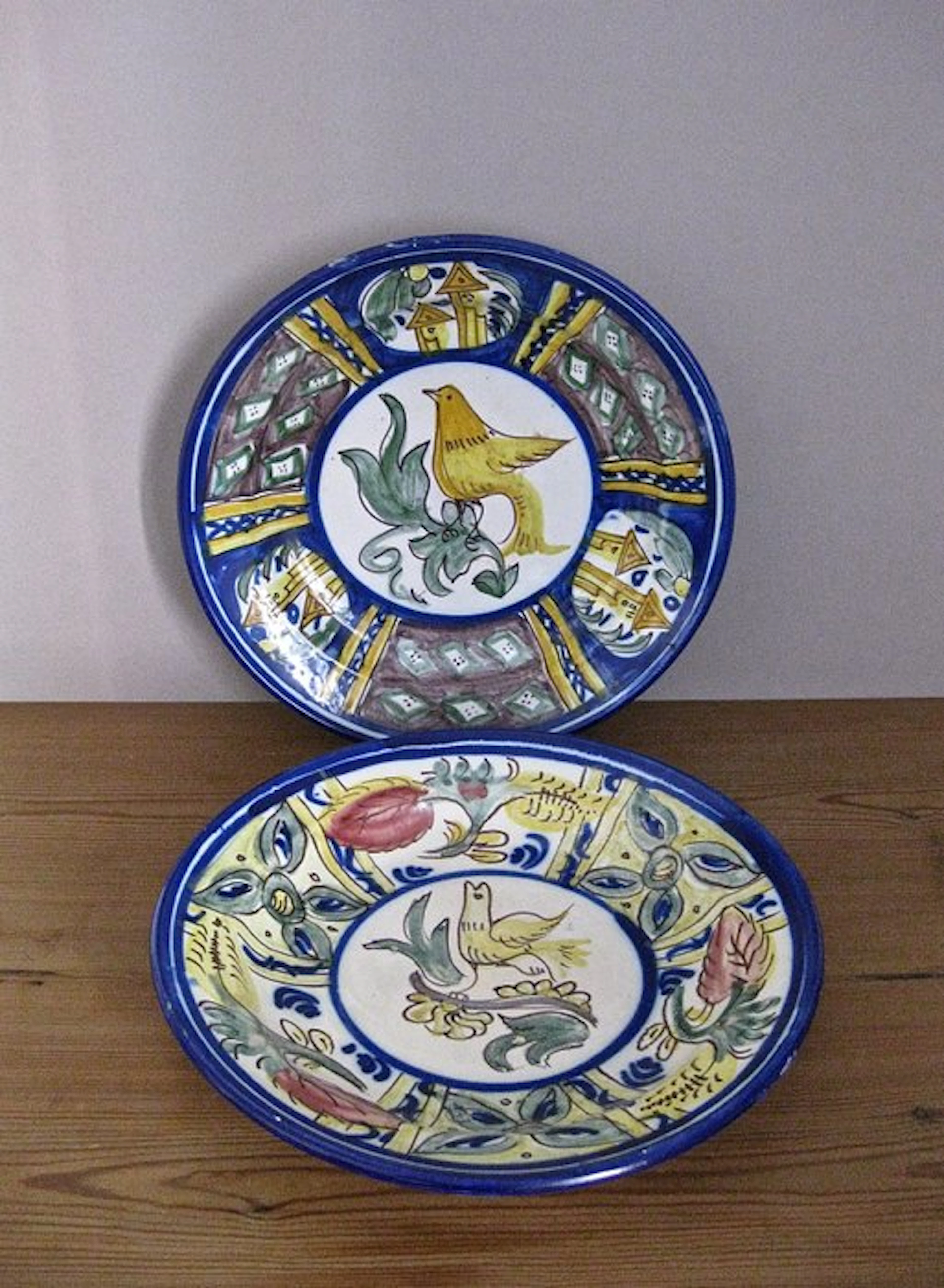 Pair of Large Spanish Plates or Centerpieces - Plate...
