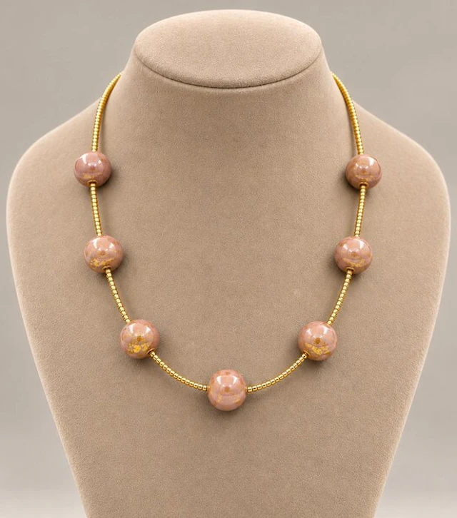 Murano glass - Necklace - 24K gold leaf necklace