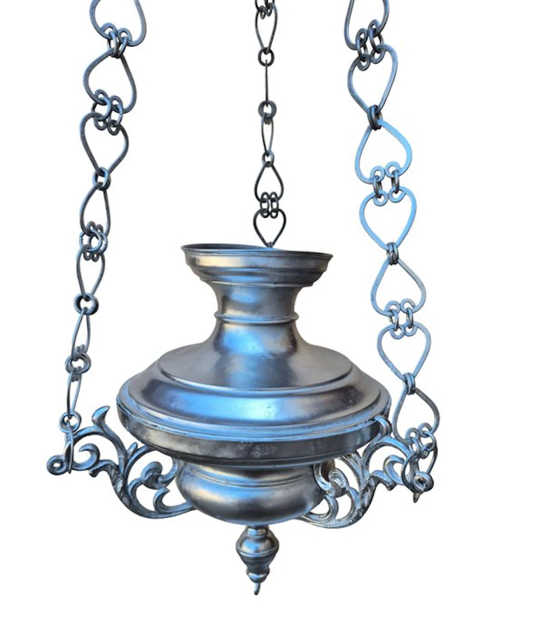Hanging lamp - Silvered bronze - Altar votive candle holder