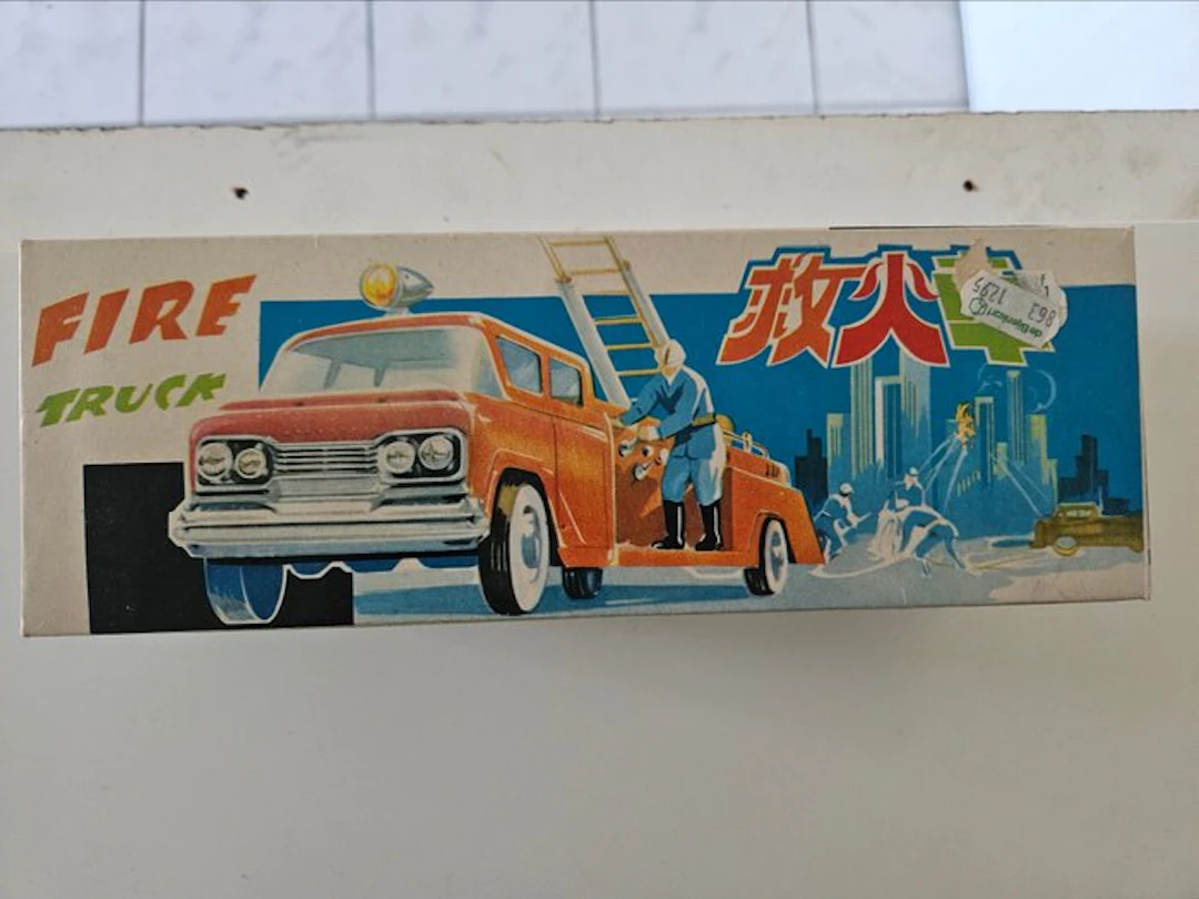 MF (code op doos) - Tin toy car - Fire Truck / 救火車 - 1960-1970 - China