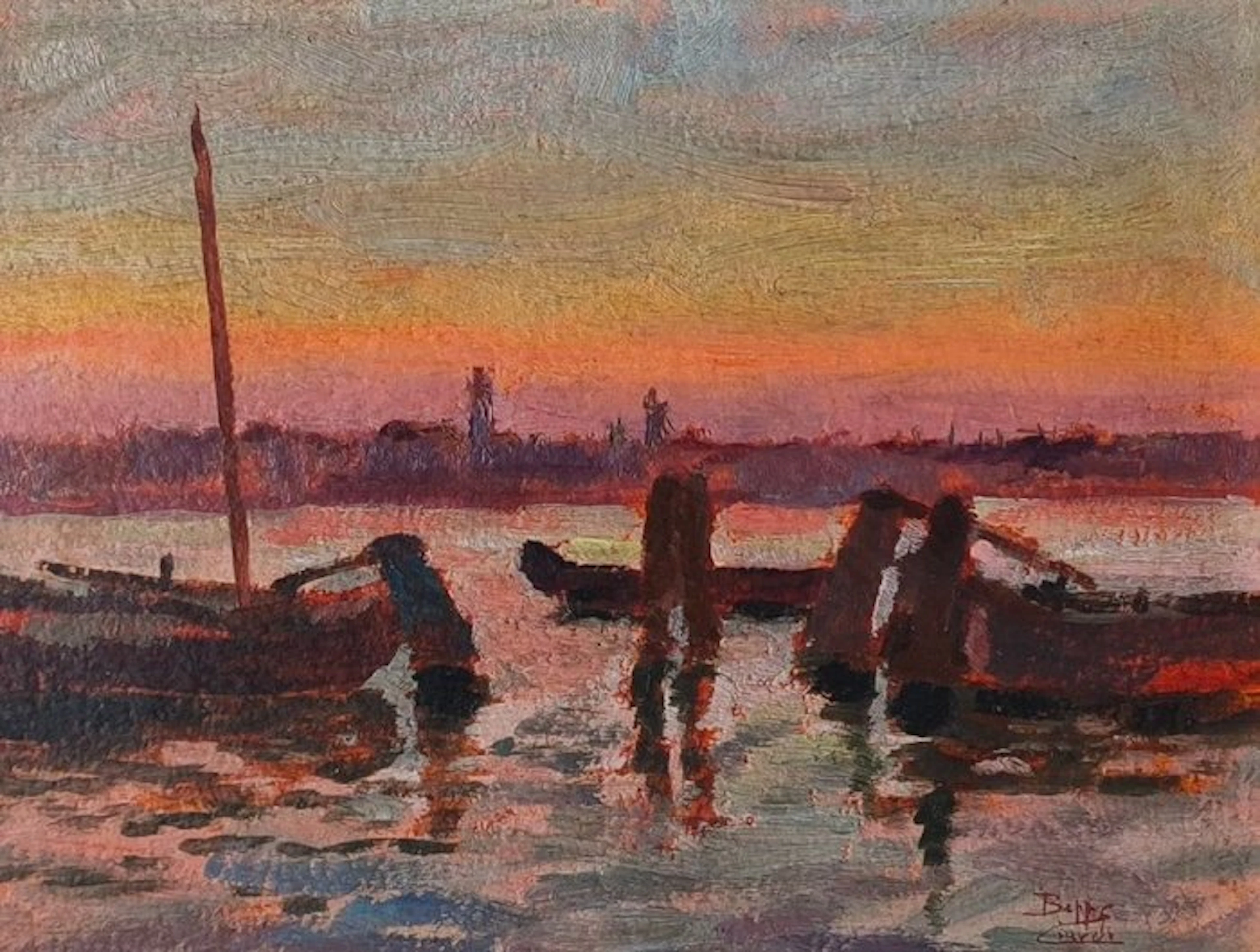 Beppe Ciardi (1875-1932) - Tramonto in laguna