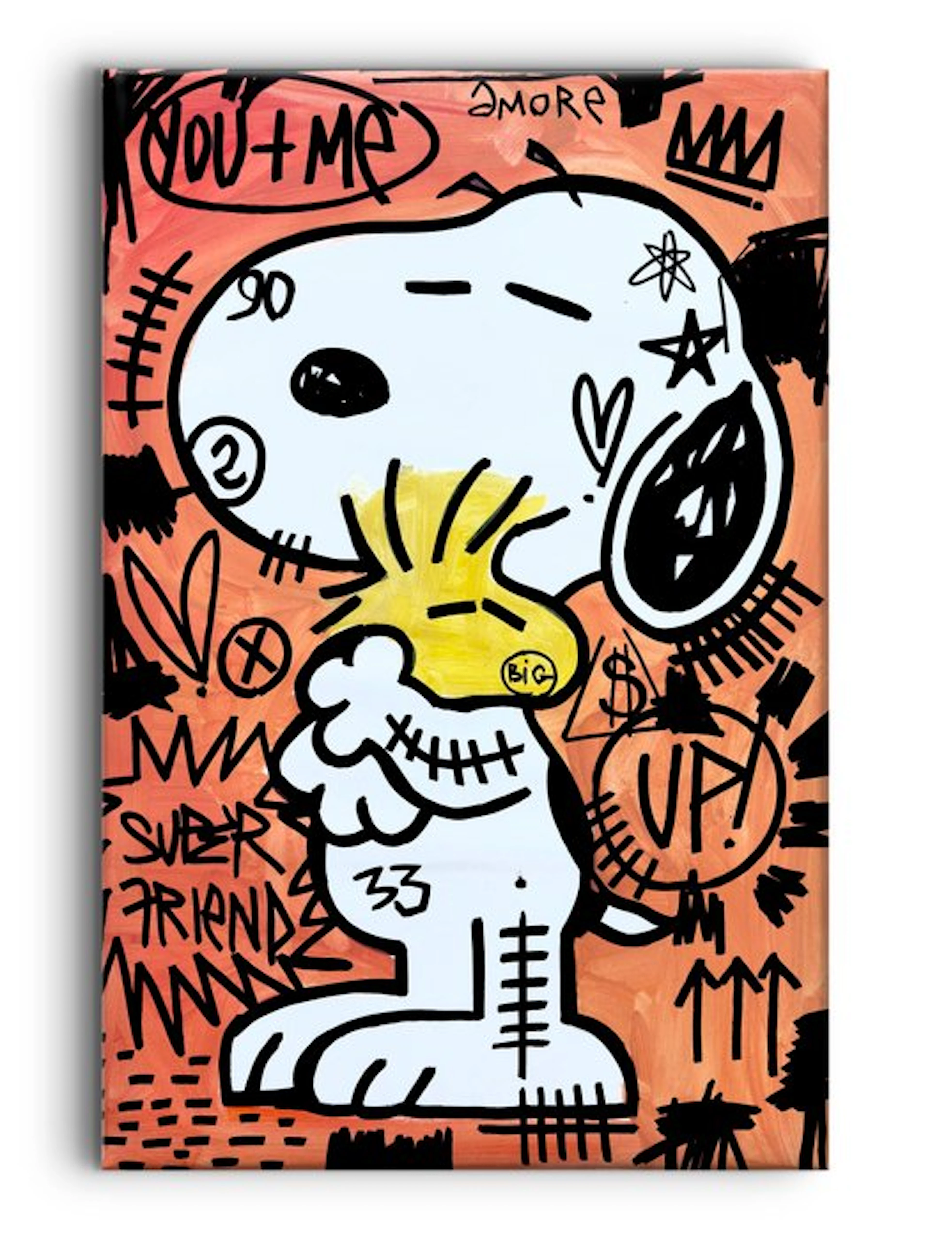 LACRISS (1990) - Snoopy & Woodstock Orange Black - Original Paint 100% - XL