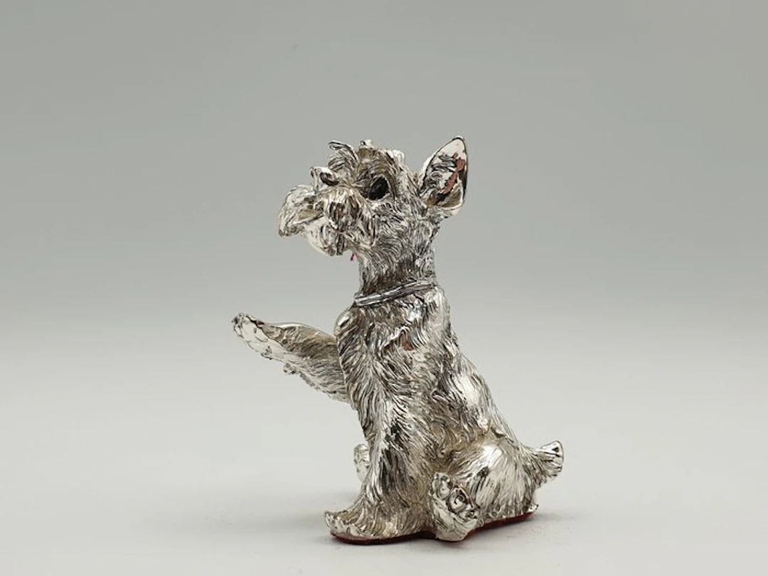 Scottish Terrier rivestito in Argento - Figurine - Silver-plated