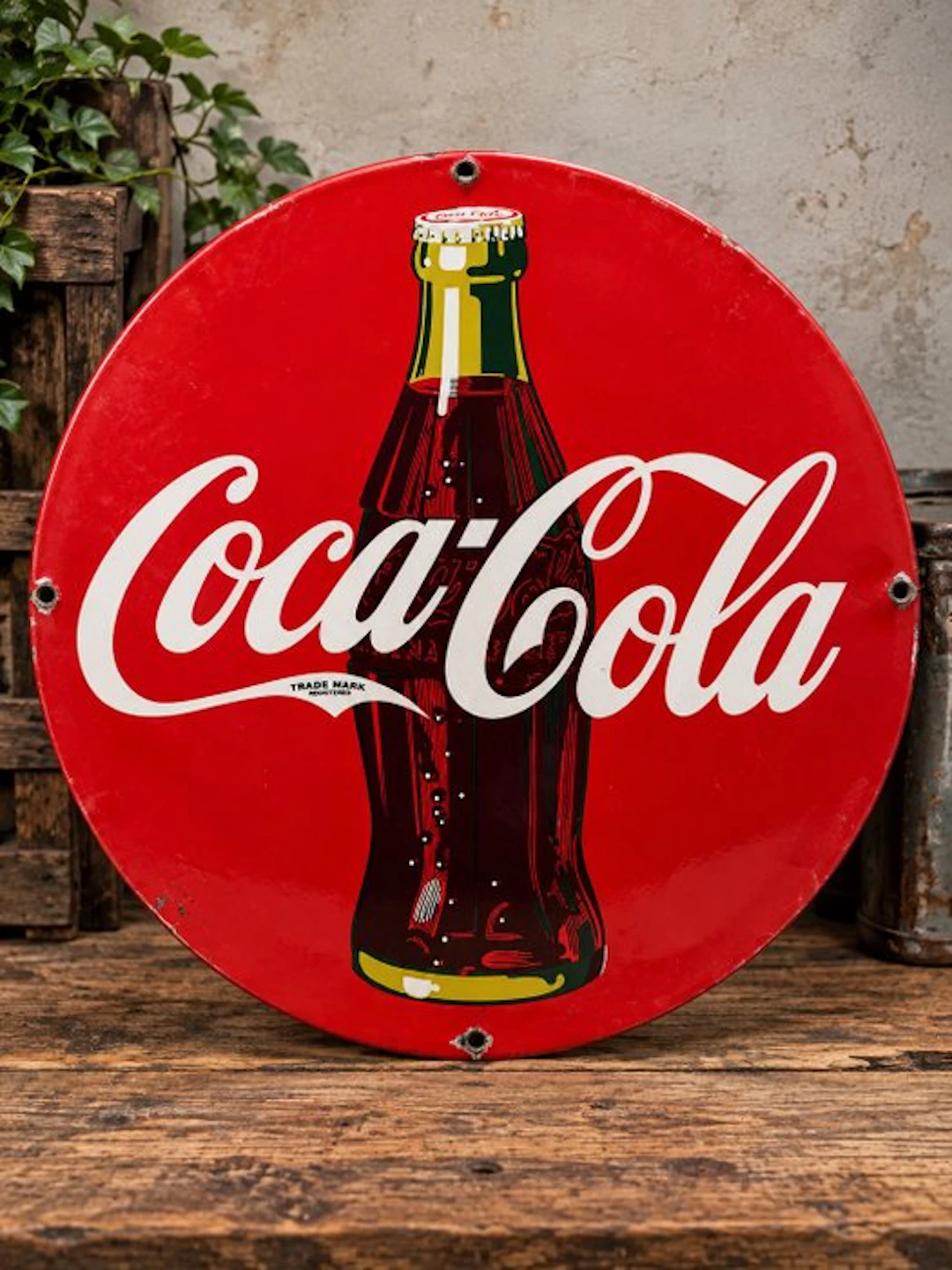 Coca-Cola - Coca-Cola - Coca-Cola - Enamel sign - Enamel