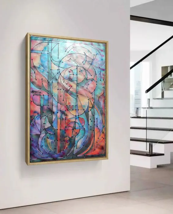 Ksavera - Pearlescent A1458 - abstract painting on XXL canvas