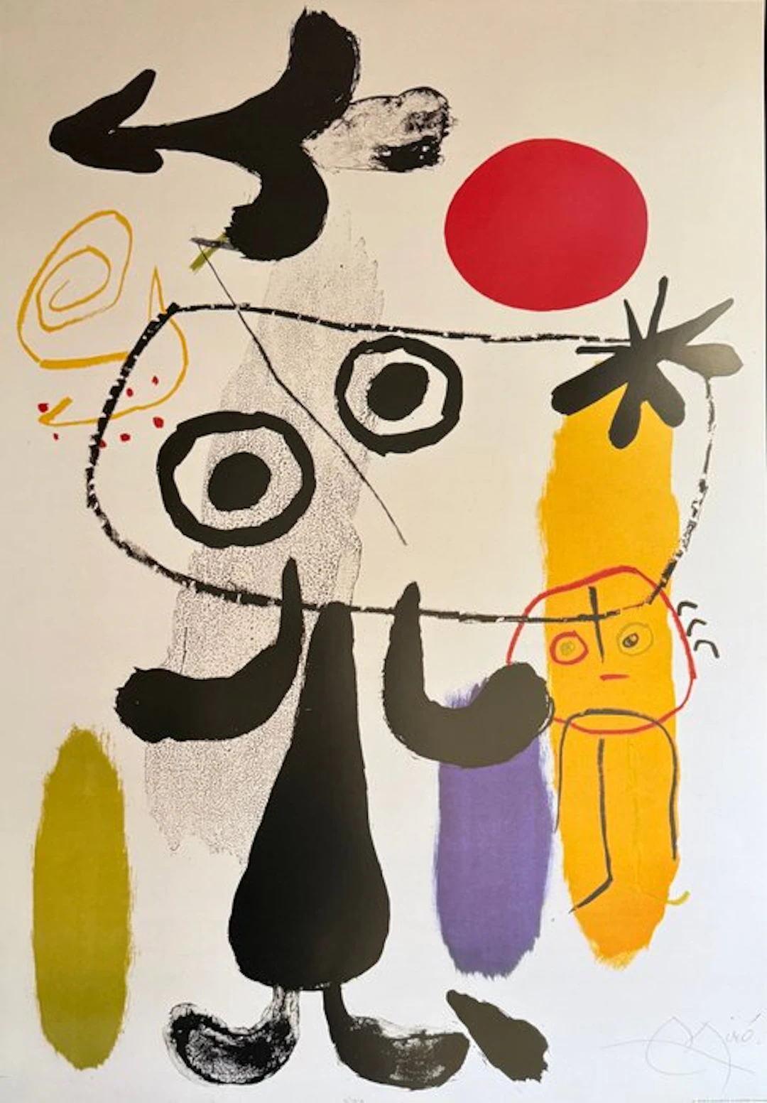 Joan Miro (1893-1983) - “Figure against red sun II